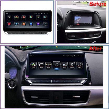 For Mazda CX-5 2013-2015 Radio upgrade,10.25-inch QLED 8-Core CPU,touch screen Stereo,Wireless CarPlay & Android Auto,keep OEM Controls