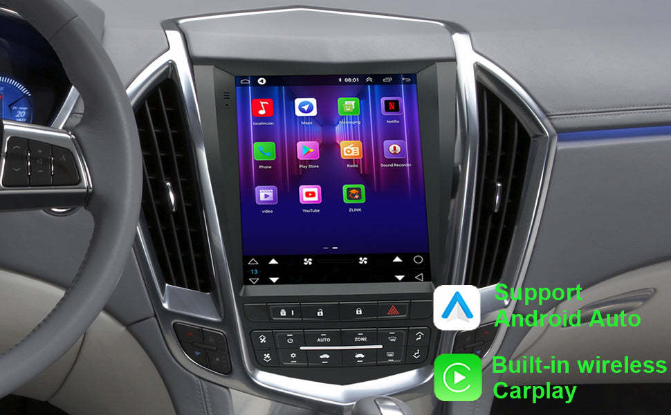 For Cadillac SRX 2010-2012 Radio upgrade,9.7-inch QLED 8-Core CPU,touch screen Stereo,Wireless CarPlay & Android Auto,keep OEM Controls