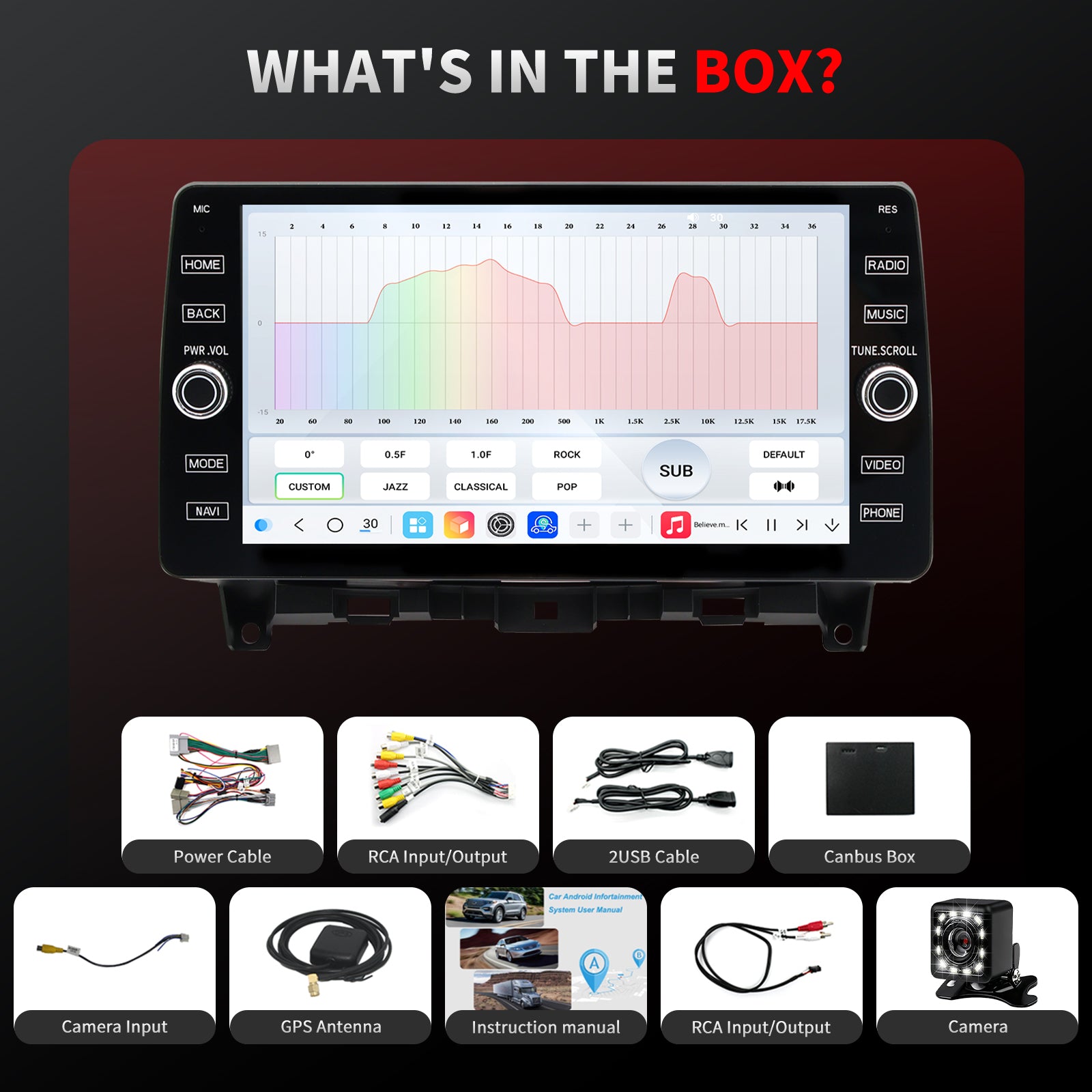 For Honda Accord 2008-2012 Radio upgrade,10.2-inch QLED  8-Core CPU,touch screen Stereo,Wireless CarPlay & Android Auto,keep OEM Controls