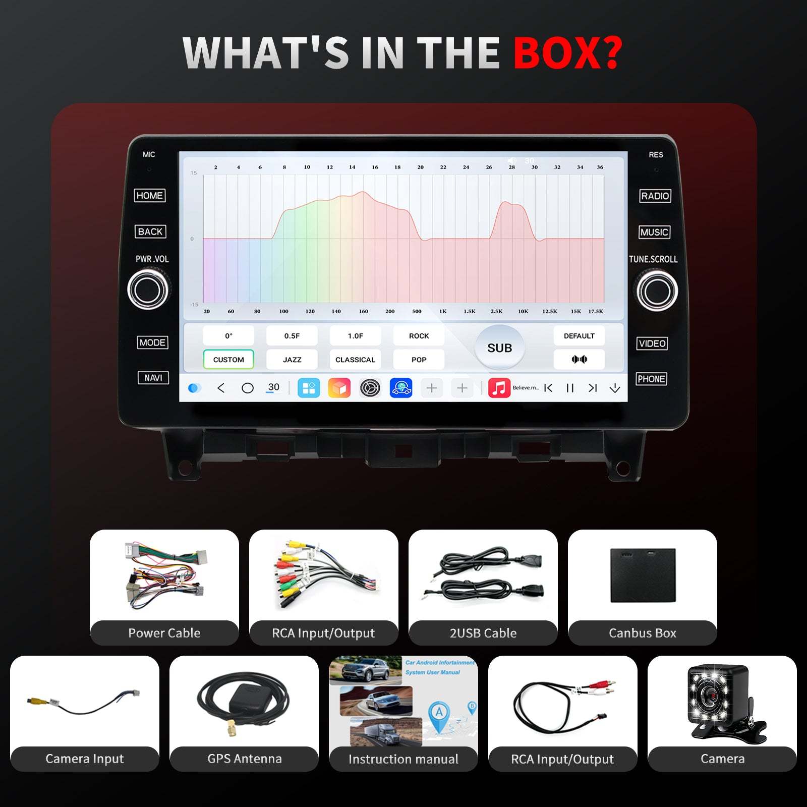 For Honda Accord 2008-2012 Radio upgrade,10.2-inch QLED  8-Core CPU,touch screen Stereo,Wireless CarPlay & Android Auto,keep OEM Controls