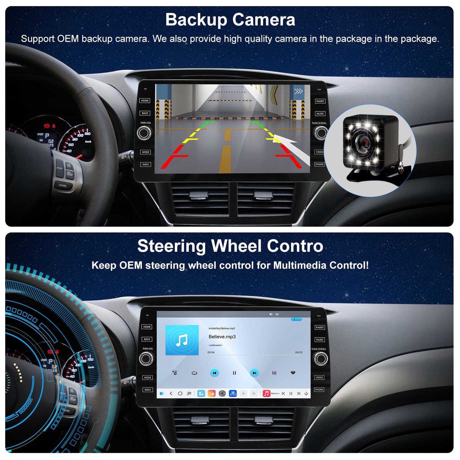 For Subaru Forester 2008-2012 Radio upgrade,10.2-inch QLED  8-Core CPU,touch screen Stereo,Wireless CarPlay & Android Auto,keep OEM Controls