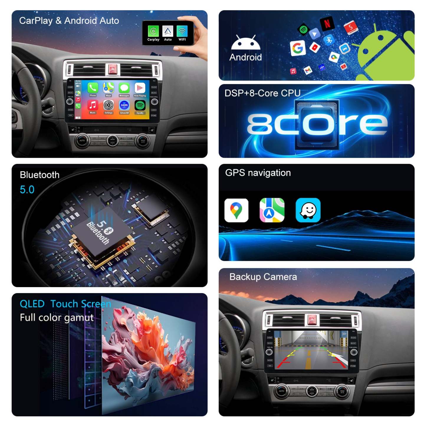 For Subaru Outback 2015-2019 Radio upgrade,10.2-inch QLED  8-Core CPU,touch screen Stereo,Wireless CarPlay & Android Auto,keep OEM Controls