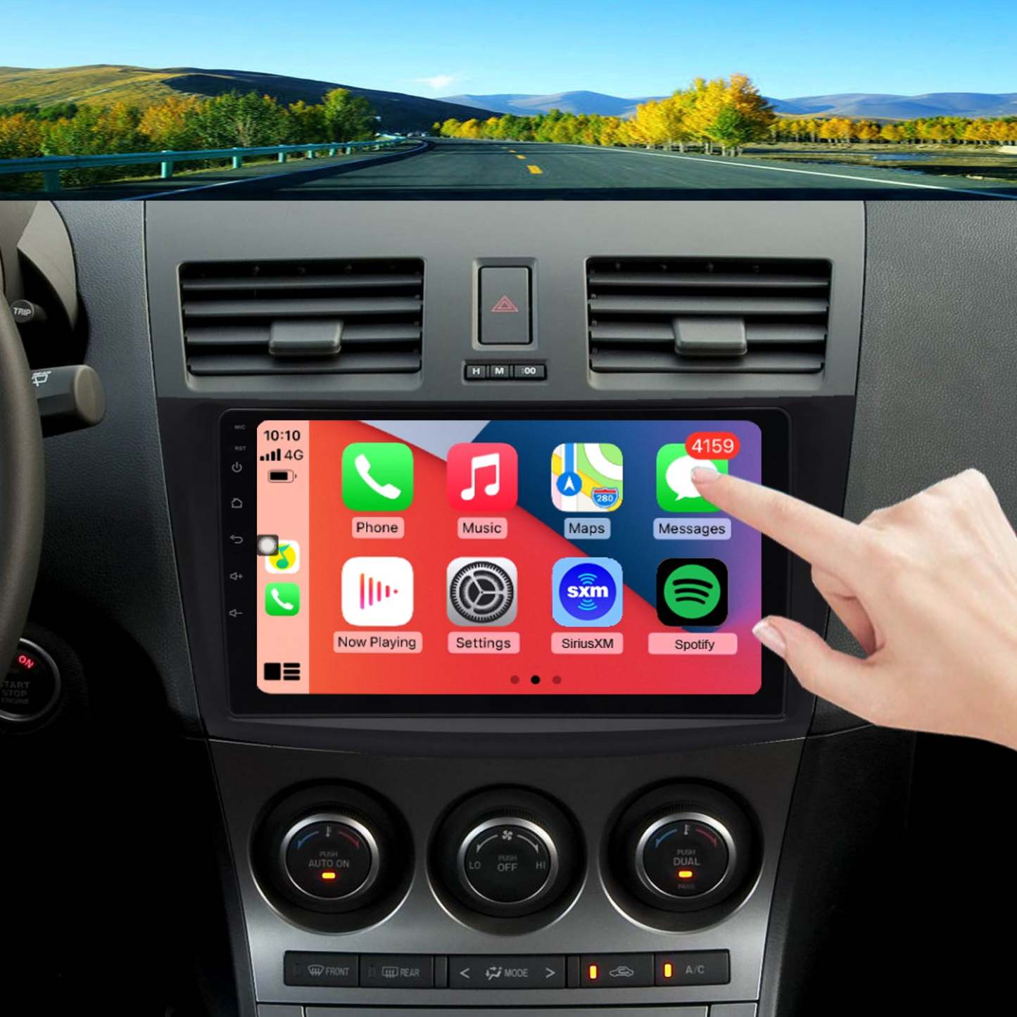 For Mazda 3 2010-2013 Radio upgrade,9-inch QLED 8-Core CPU,touch screen Stereo,Wireless CarPlay & Android Auto,keep OEM Controls