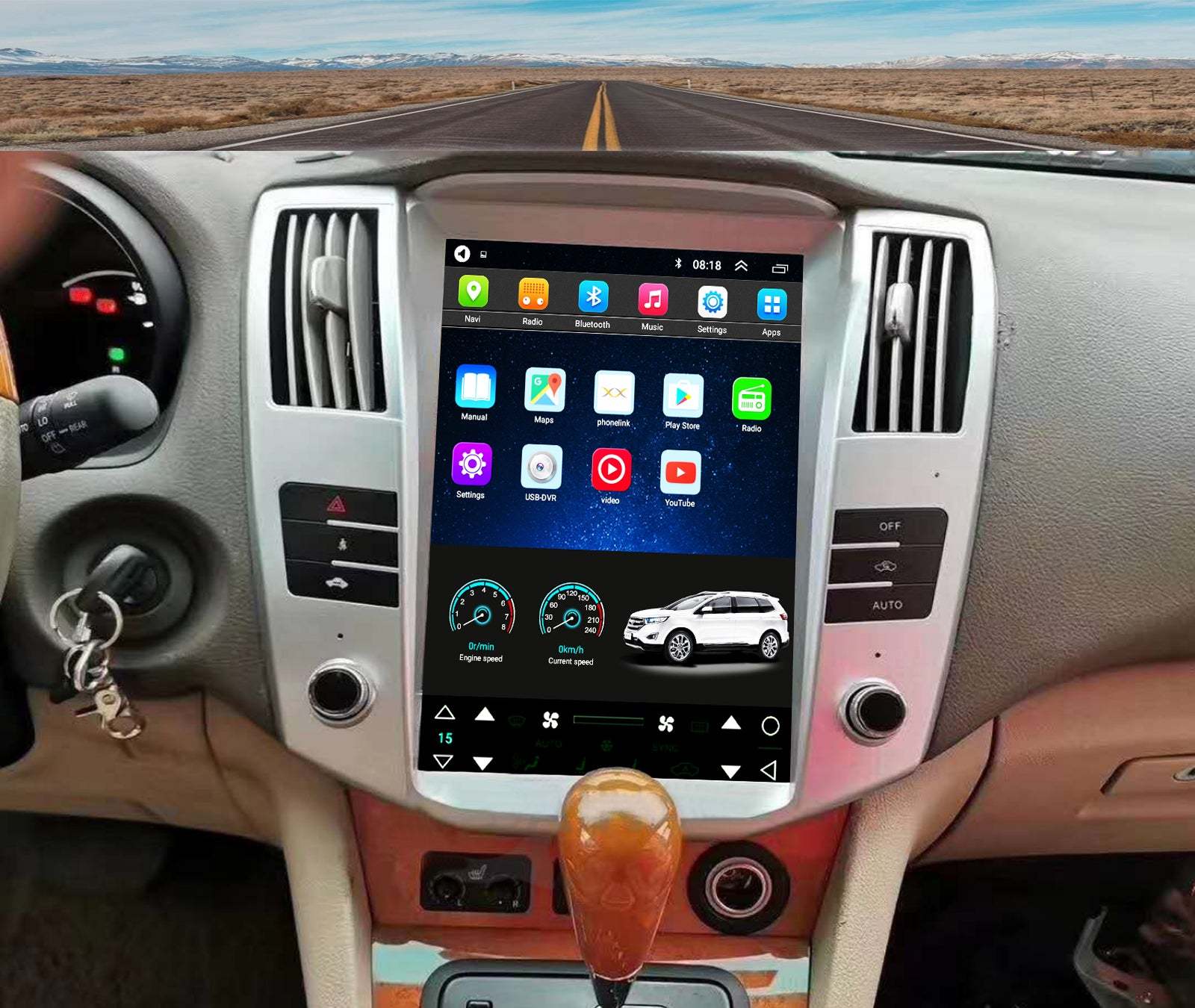 For Lexus RX 2004-2007 Radio upgrade,12.8-inch QLED 8-Core CPU,touch screen Stereo,Wireless CarPlay & Android Auto,keep OEM Controls