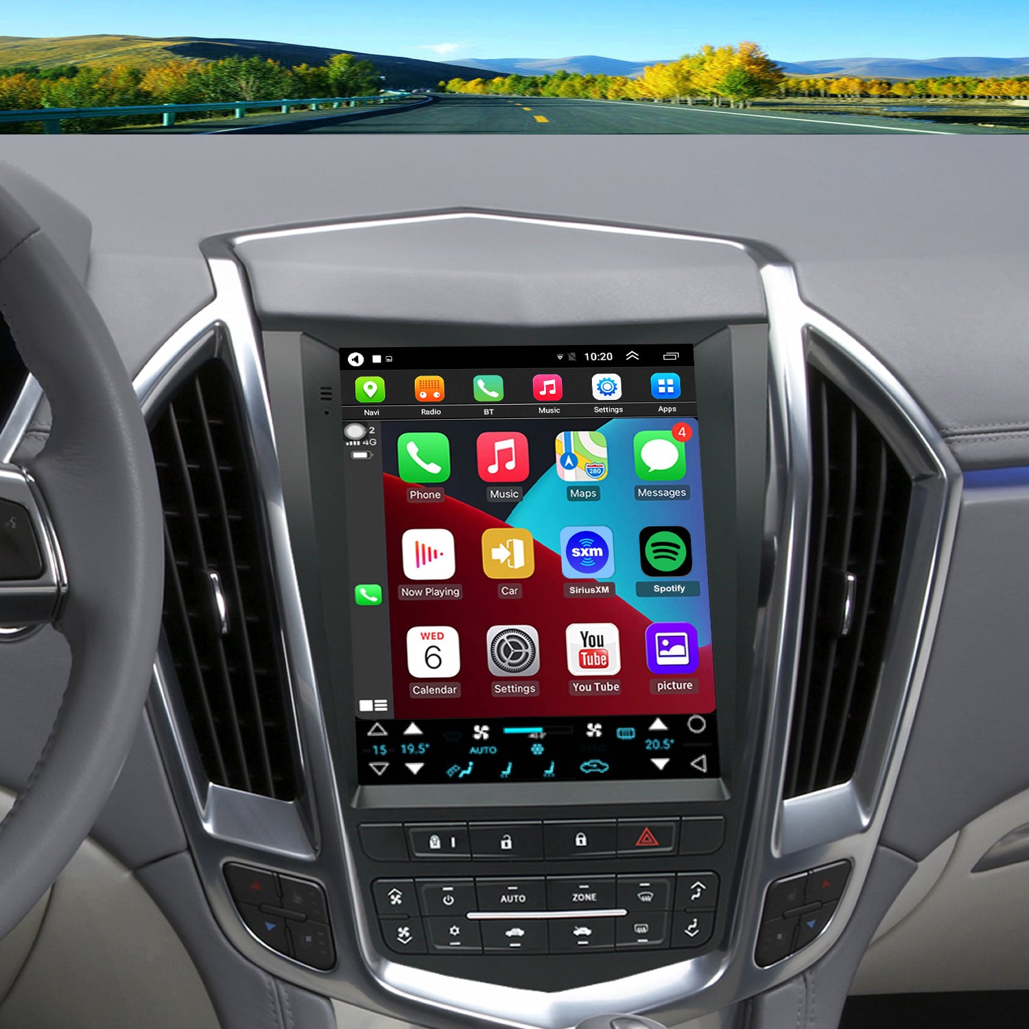 For Cadillac SRX 2010-2012 Radio upgrade,9.7-inch QLED 8-Core CPU,touch screen Stereo,Wireless CarPlay & Android Auto,keep OEM Controls