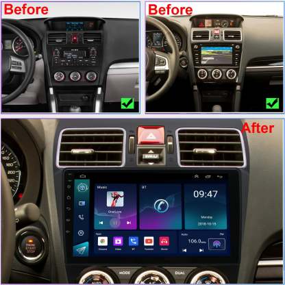 For Subaru Crosstrek 2015-2017 Radio upgrade,9-inch QLED 8-Core CPU,touch screen Stereo,Wireless CarPlay & Android Auto,keep OEM Controls