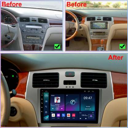 For Lexus ES300 ES330 2002-2006 Radio upgrade,9-inch QLED 8-Core CPU,touch screen Stereo,Wireless CarPlay & Android Auto,keep OEM Controls