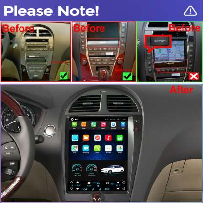 For Lexus ES300 ES330 2007-2012 Radio upgrade,12.8-inch QLED 8-Core CPU,touch screen Stereo,Wireless CarPlay & Android Auto,keep OEM Controls
