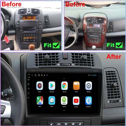 For Cadillac SRX 2003-2007 Radio upgrade,9-inch QLED 8-Core CPU,touch screen Stereo,Wireless CarPlay & Android Auto,keep OEM Controls