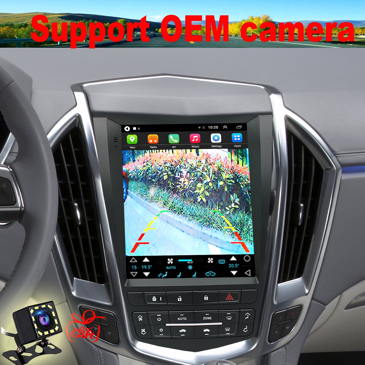 For Cadillac SRX 2010-2012 Radio upgrade,9.7-inch QLED 8-Core CPU,touch screen Stereo,Wireless CarPlay & Android Auto,keep OEM Controls