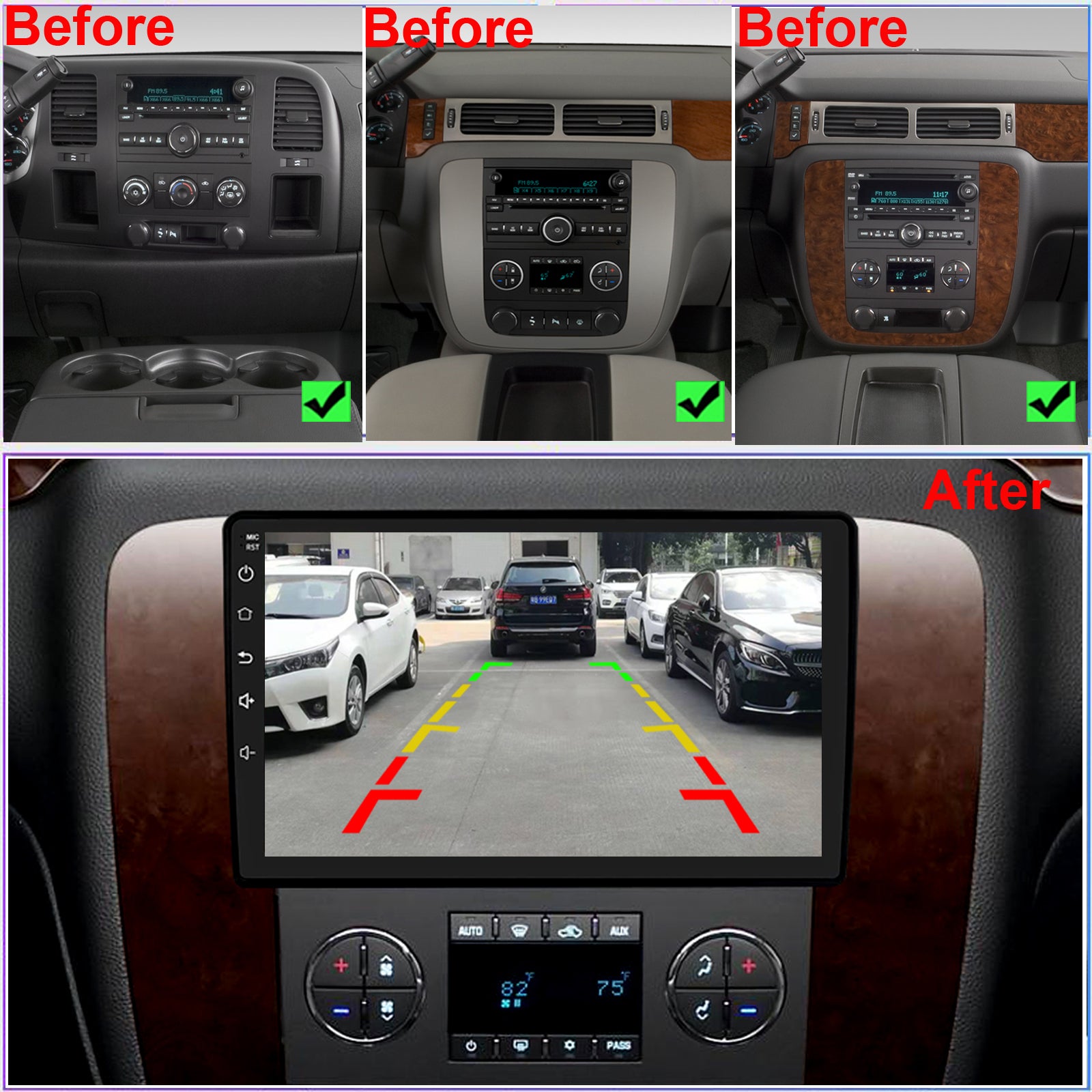 For Buick Lucerne 2006-2011 Radio upgrade,10.1-inch QLED 8-Core CPU,touch screen Stereo,Wireless CarPlay & Android Auto,keep OEM Controls
