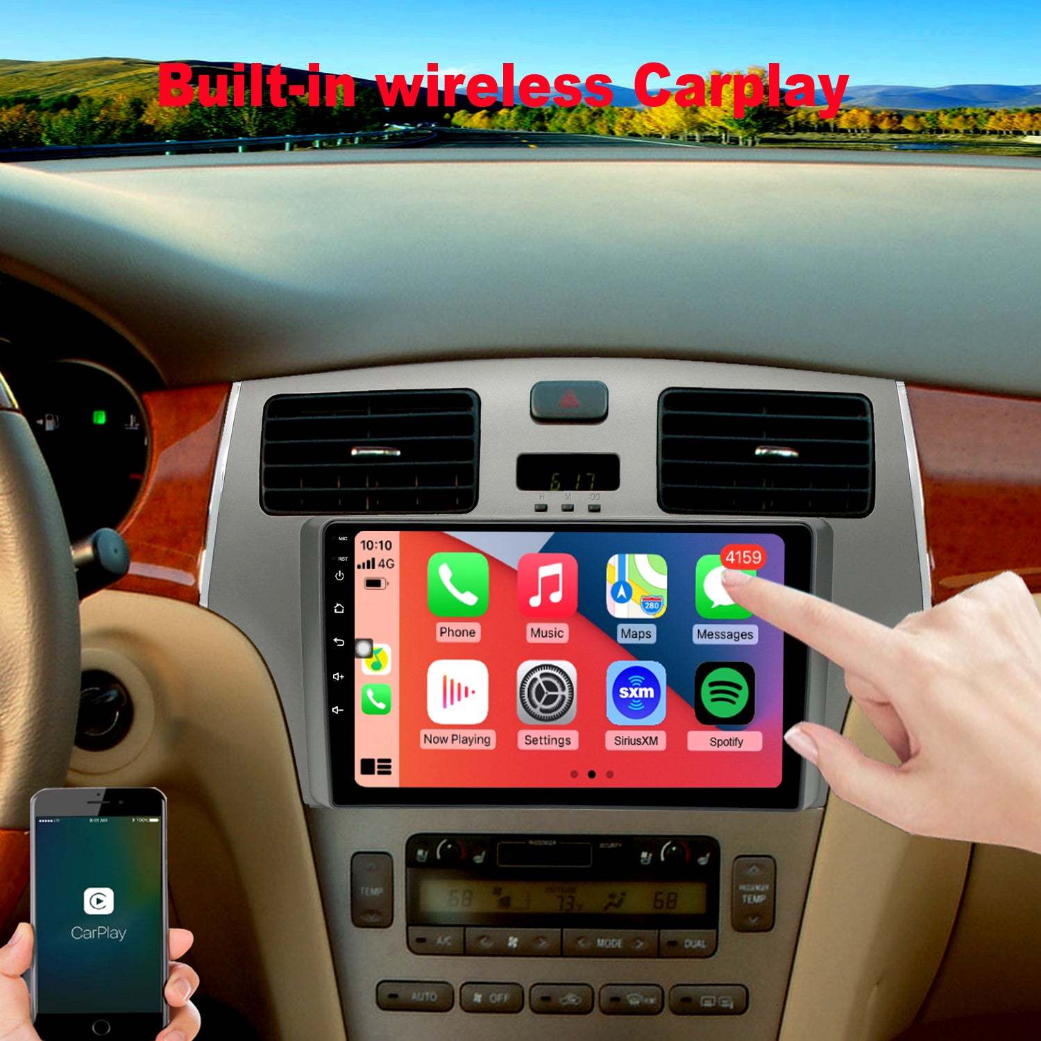 For Lexus ES300 ES330 2002-2006 Radio upgrade,9-inch QLED 8-Core CPU,touch screen Stereo,Wireless CarPlay & Android Auto,keep OEM Controls