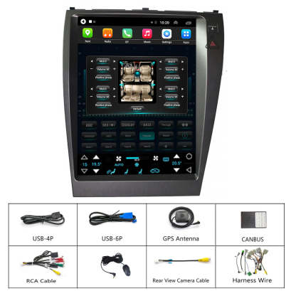 For Lexus ES300 ES330 2007-2012 Radio upgrade,12.8-inch QLED 8-Core CPU,touch screen Stereo,Wireless CarPlay & Android Auto,keep OEM Controls