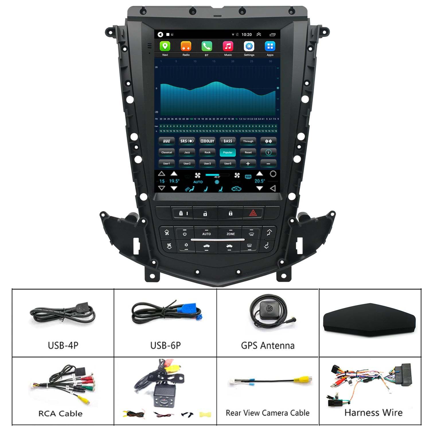 For Cadillac SRX 2010-2012 Radio upgrade,9.7-inch QLED 8-Core CPU,touch screen Stereo,Wireless CarPlay & Android Auto,keep OEM Controls
