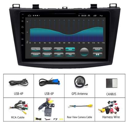 For Mazda 3 2010-2013 Radio upgrade,9-inch QLED 8-Core CPU,touch screen Stereo,Wireless CarPlay & Android Auto,keep OEM Controls