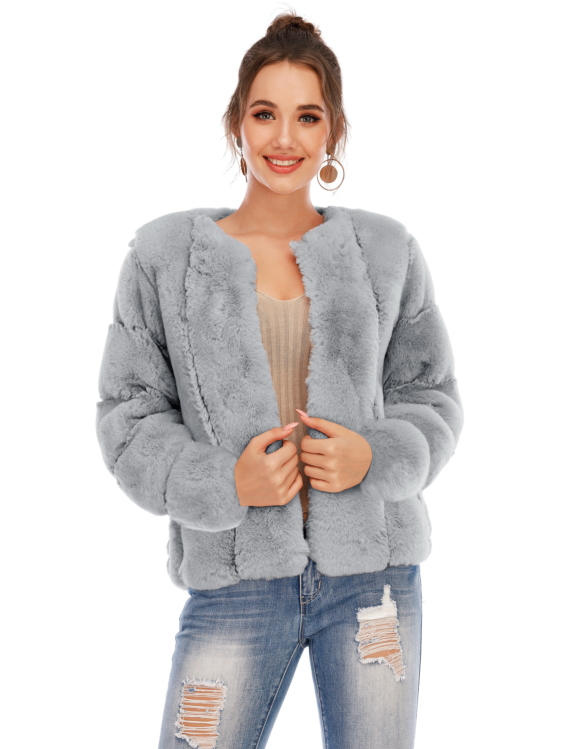 Chic Shaggy Warm Faux Fur Coat