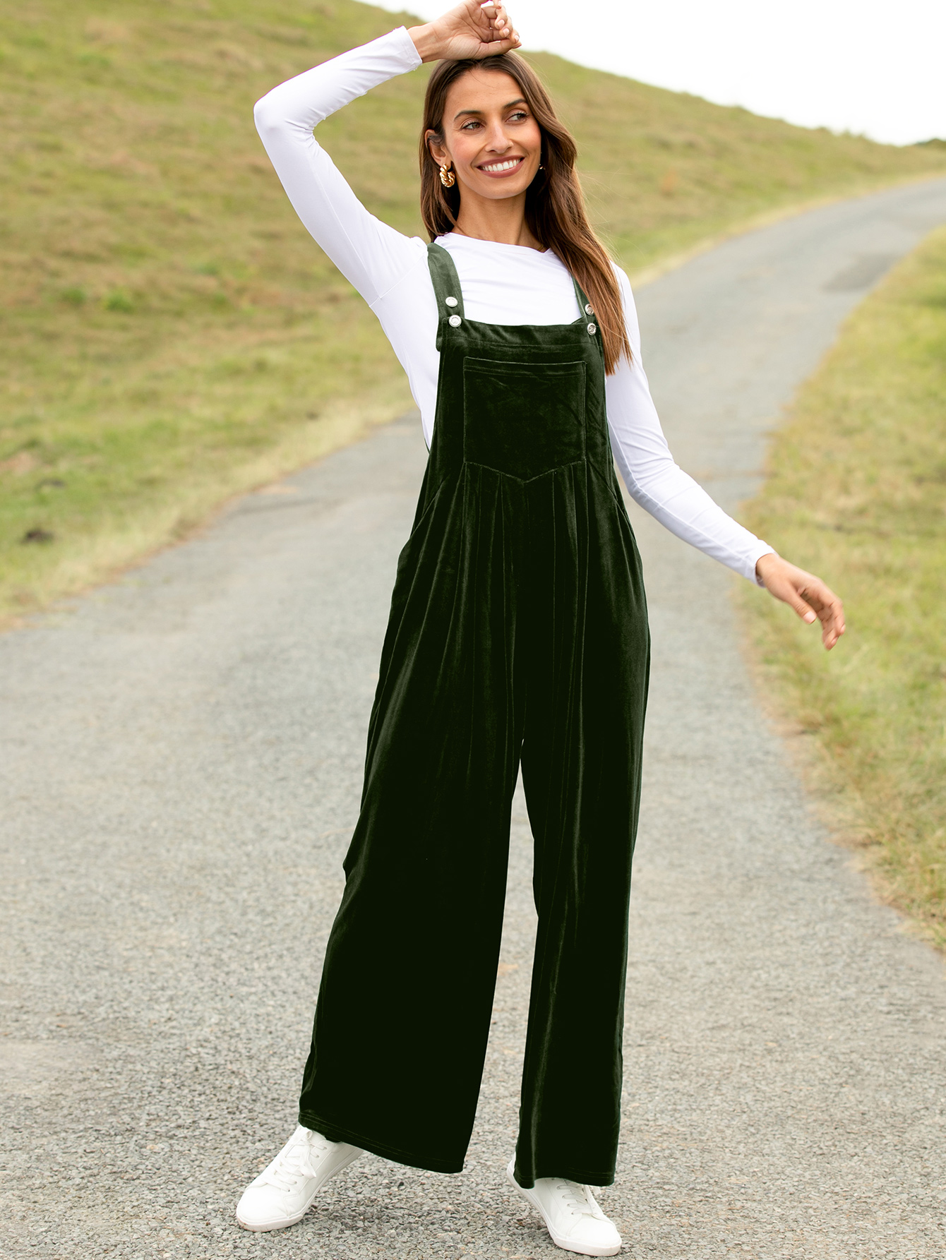 Velvet Sleeveless Square Neck Wide Leg Jumpsuit