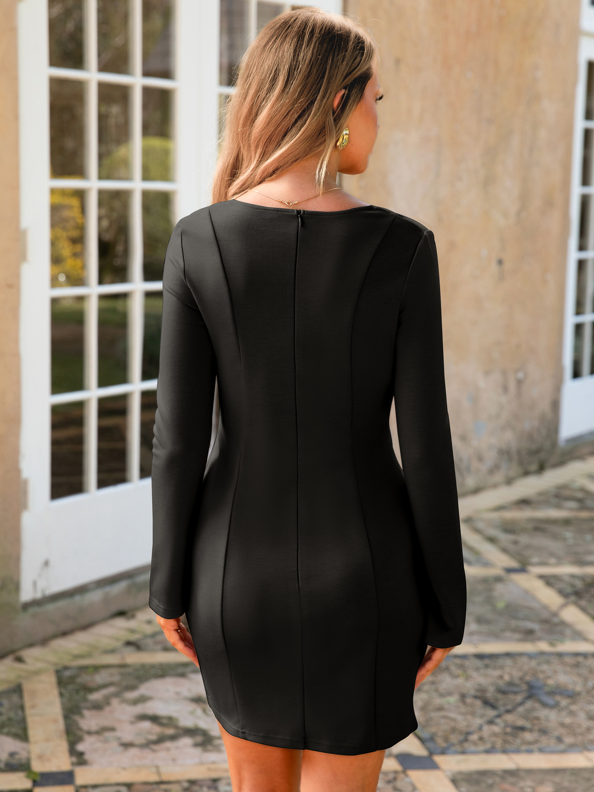 Formal Blazer Decorative Pockets Bodycon Mini Dress