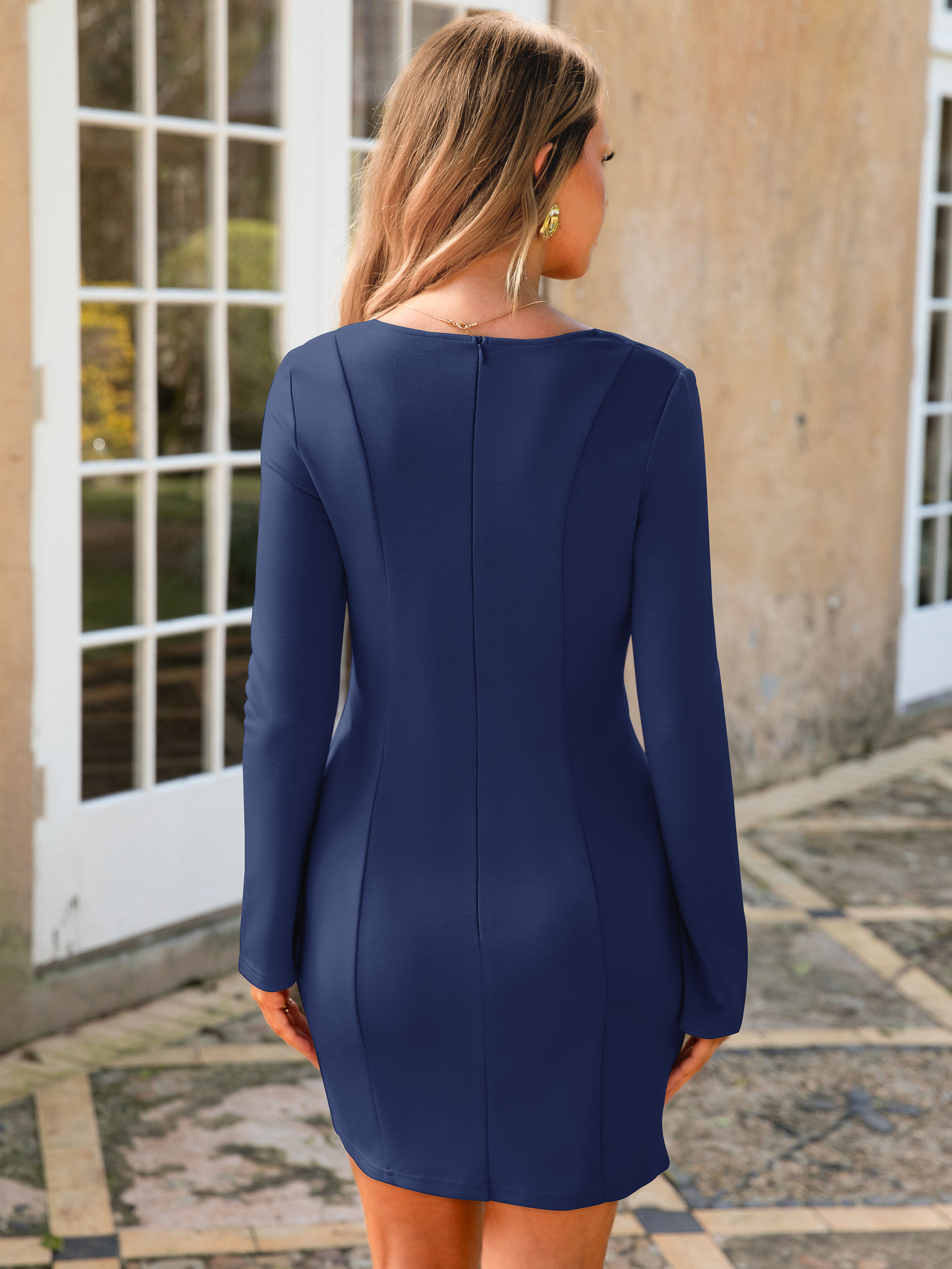 Formal Blazer Decorative Pockets Bodycon Mini Dress