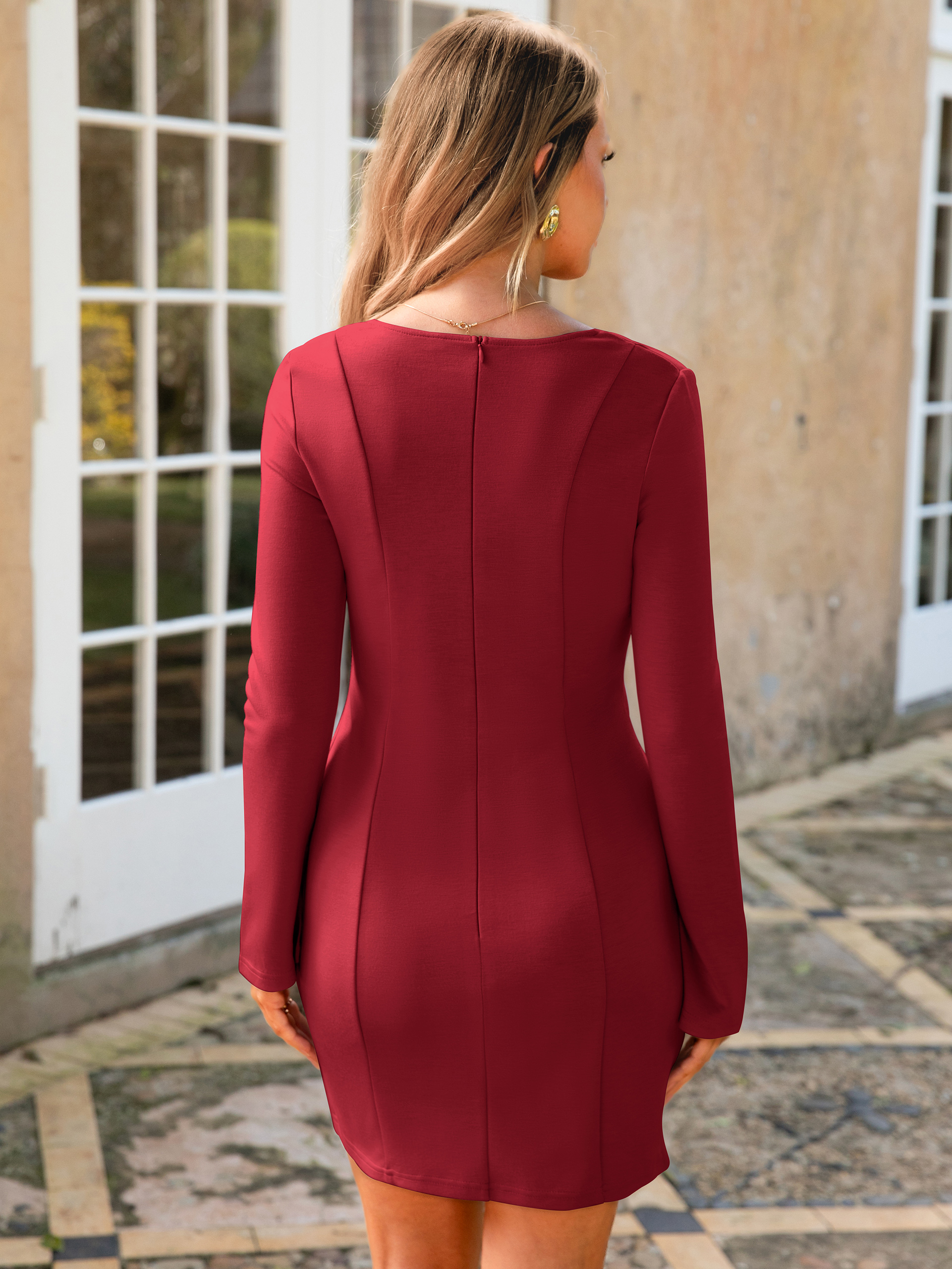 Formal Blazer Decorative Pockets Bodycon Mini Dress