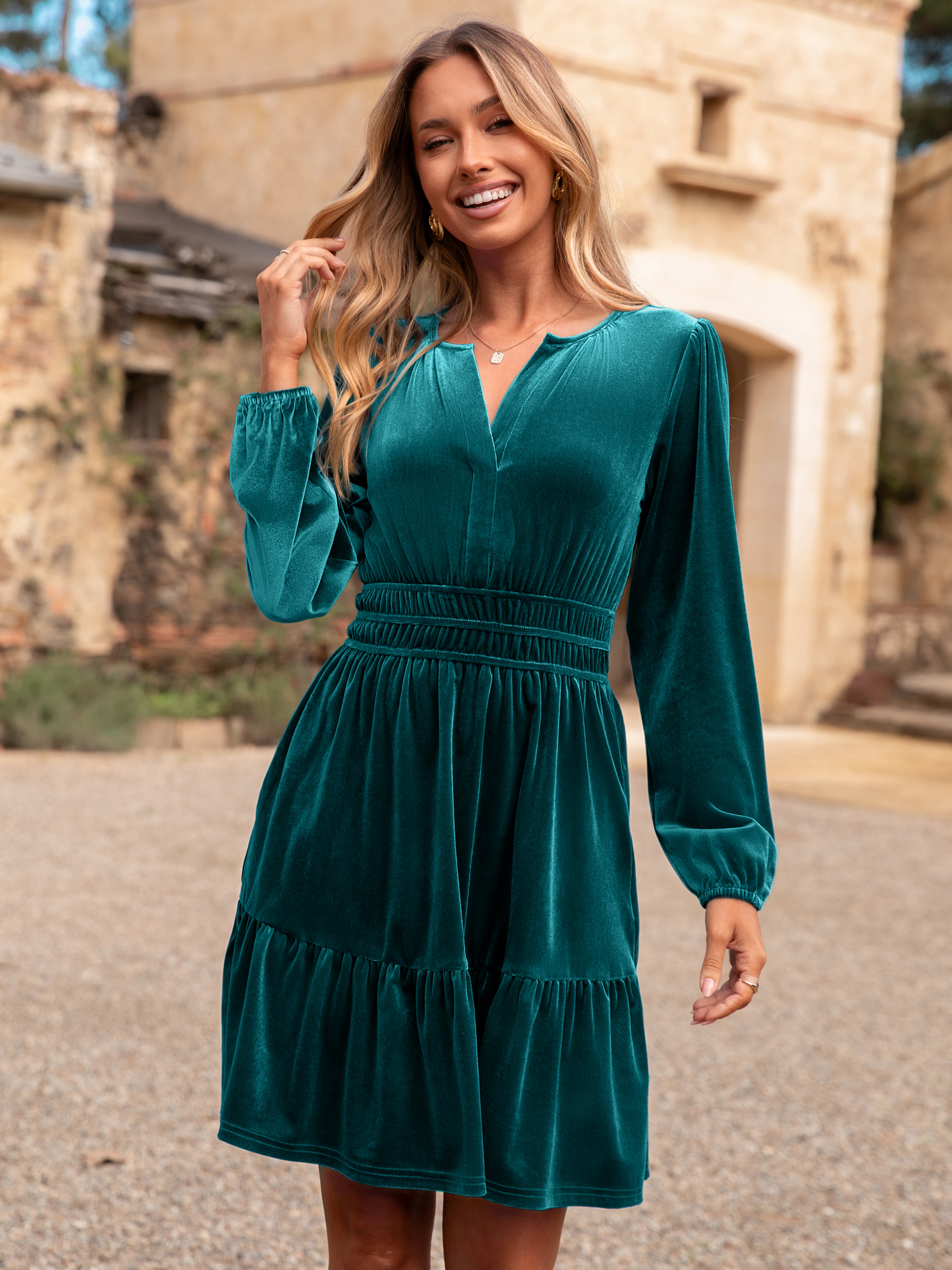 Premium Luxe Holiday Party Velvet Mini Dress