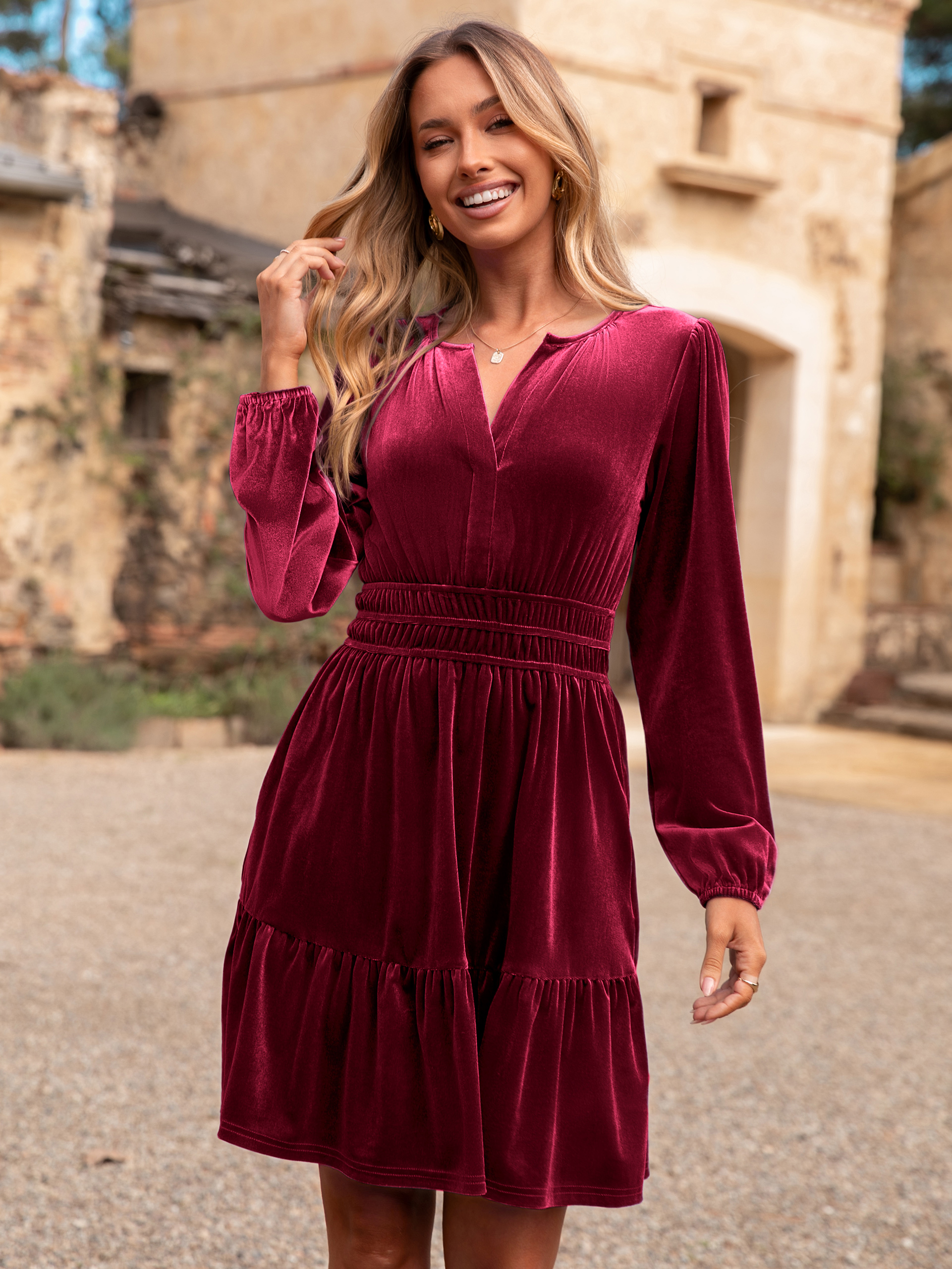 Premium Luxe Holiday Party Velvet Mini Dress