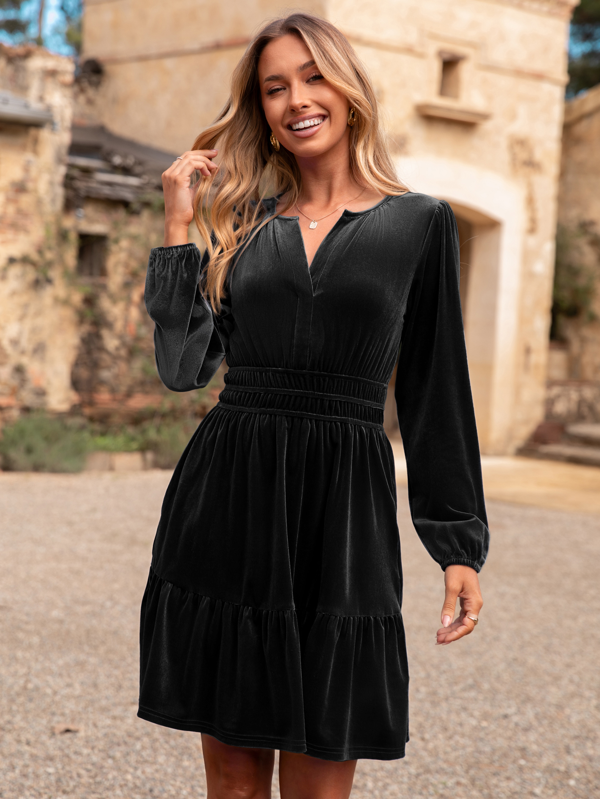 Premium Luxe Holiday Party Velvet Mini Dress