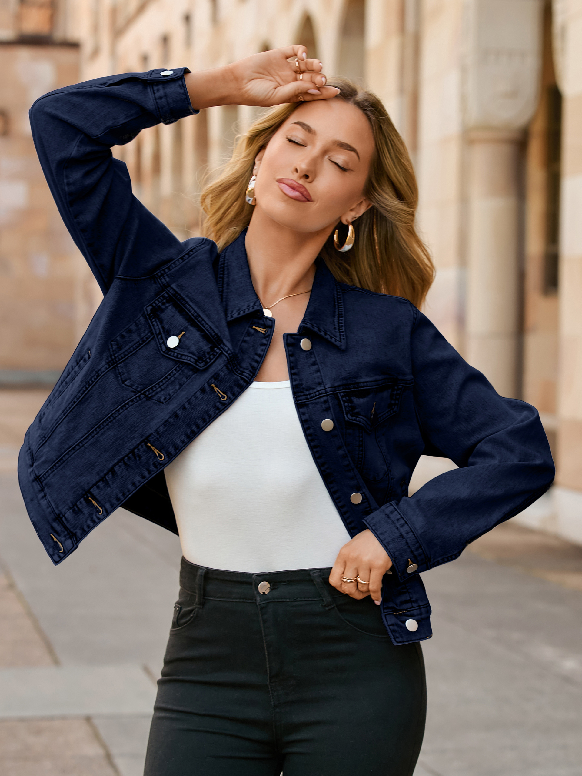 Classic Fitted Button Down Denim Jacket
