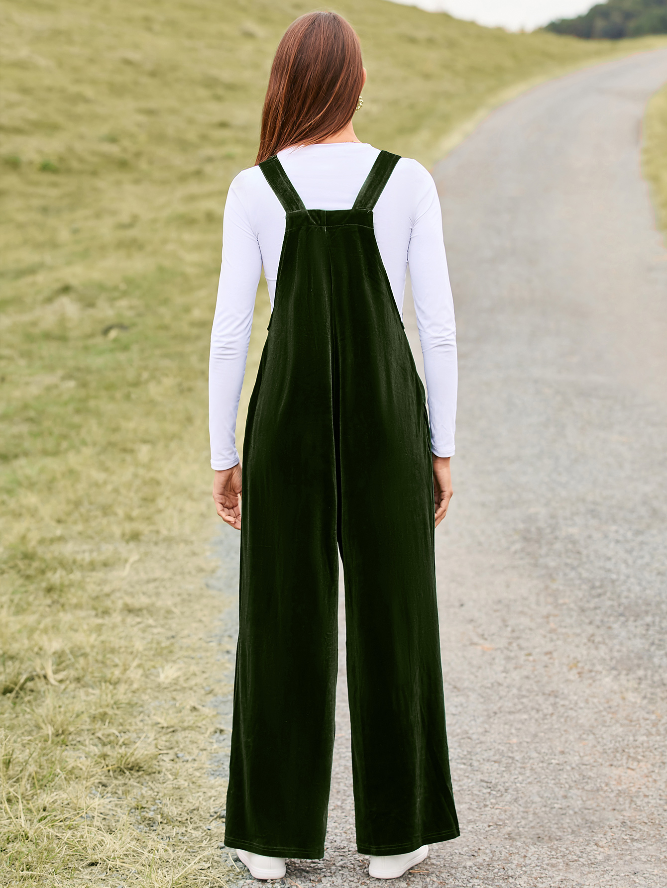 Velvet Sleeveless Square Neck Wide Leg Jumpsuit