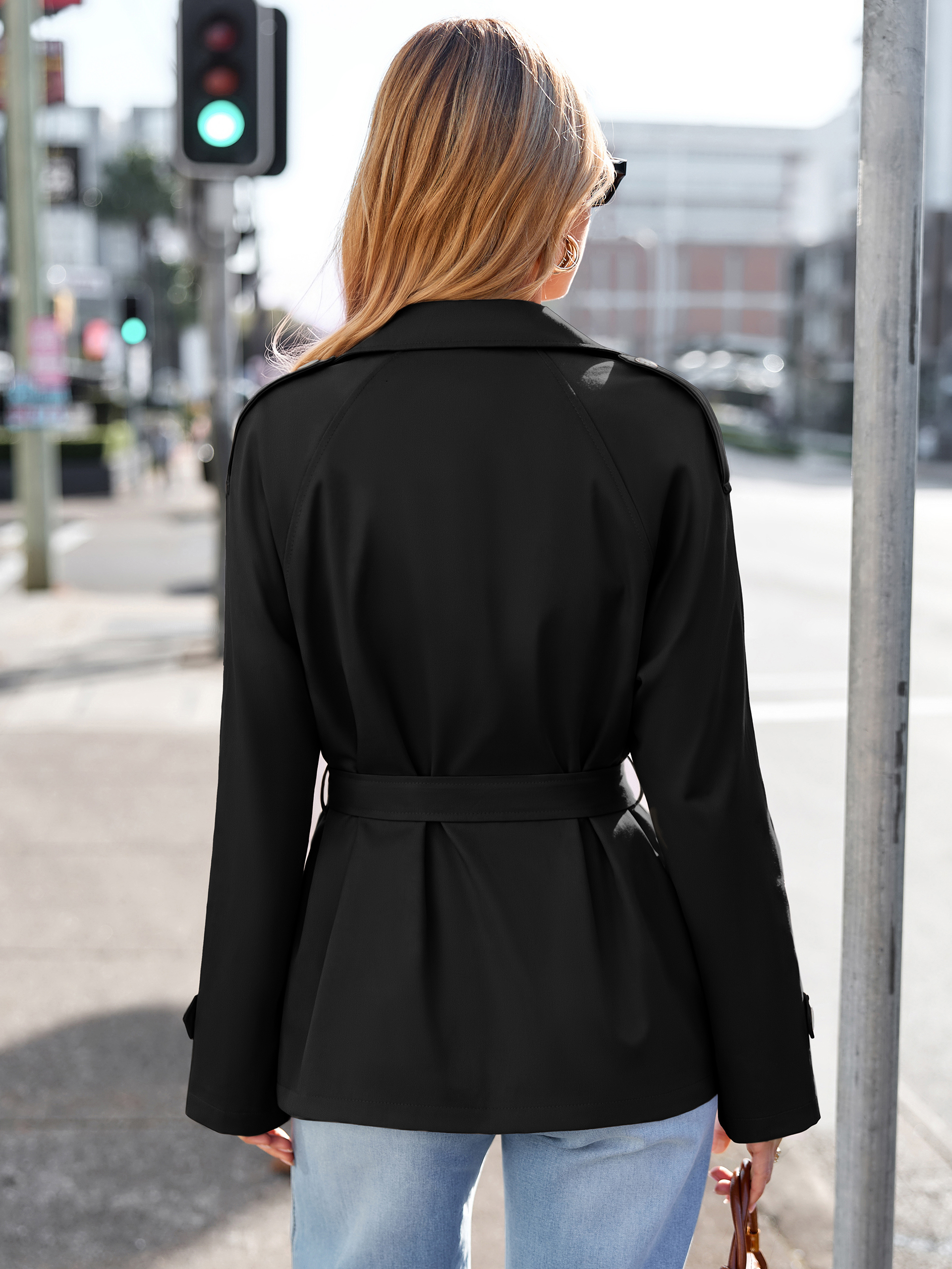 Stand Collar Double-Breasted Trench Coat