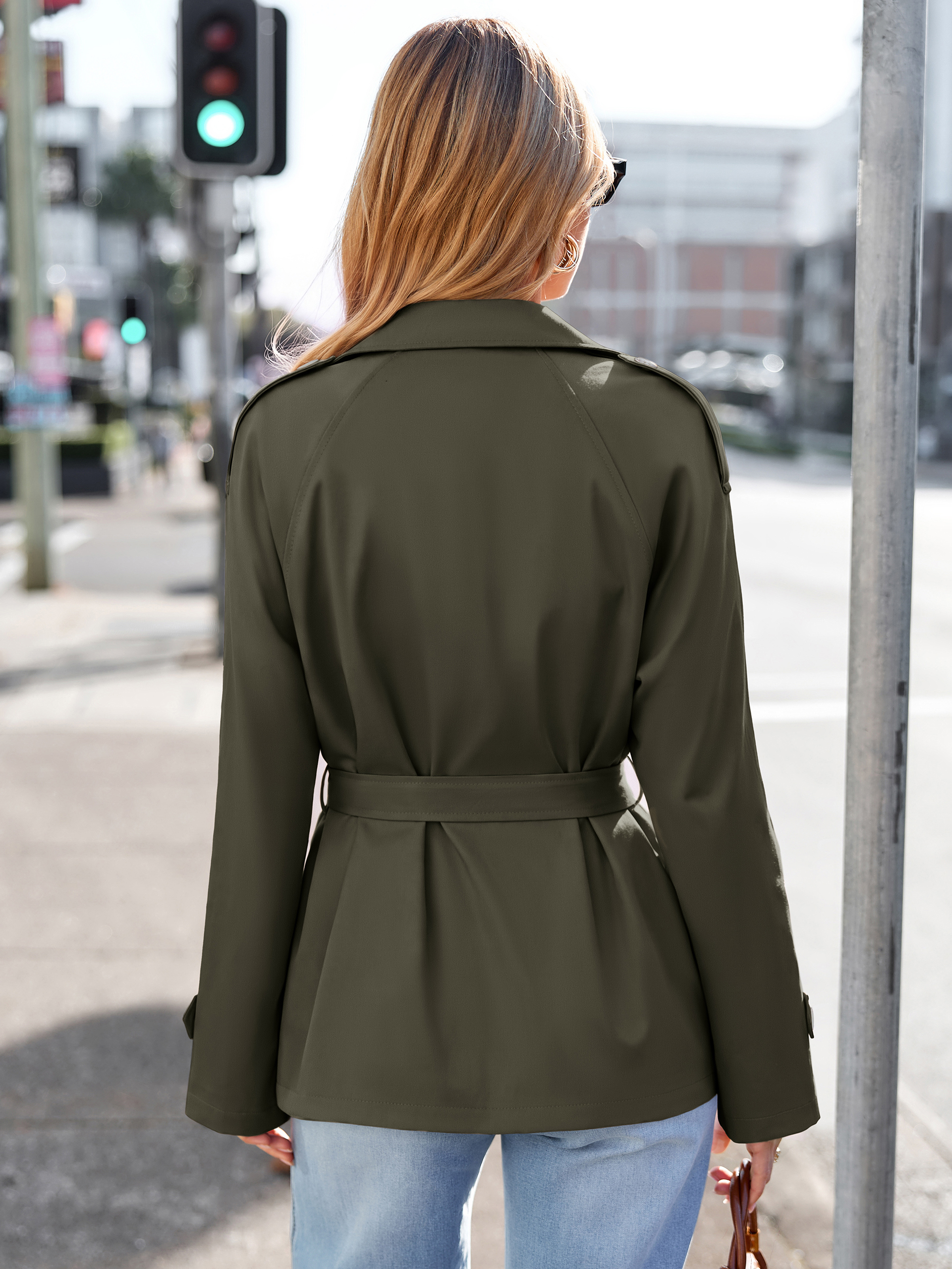 Stand Collar Double-Breasted Trench Coat