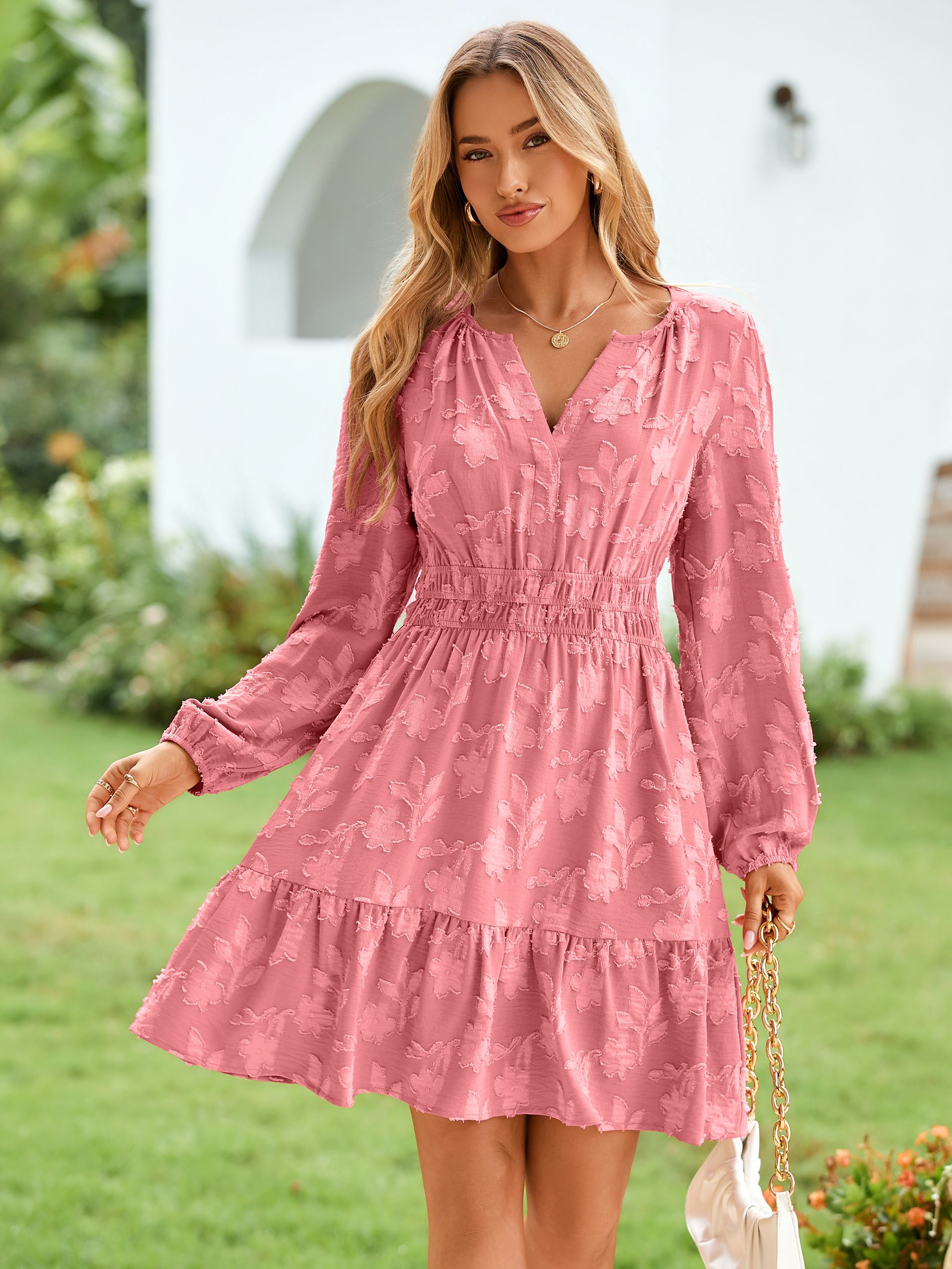 Floral Burnout Babydoll A Line Party Mini Dress