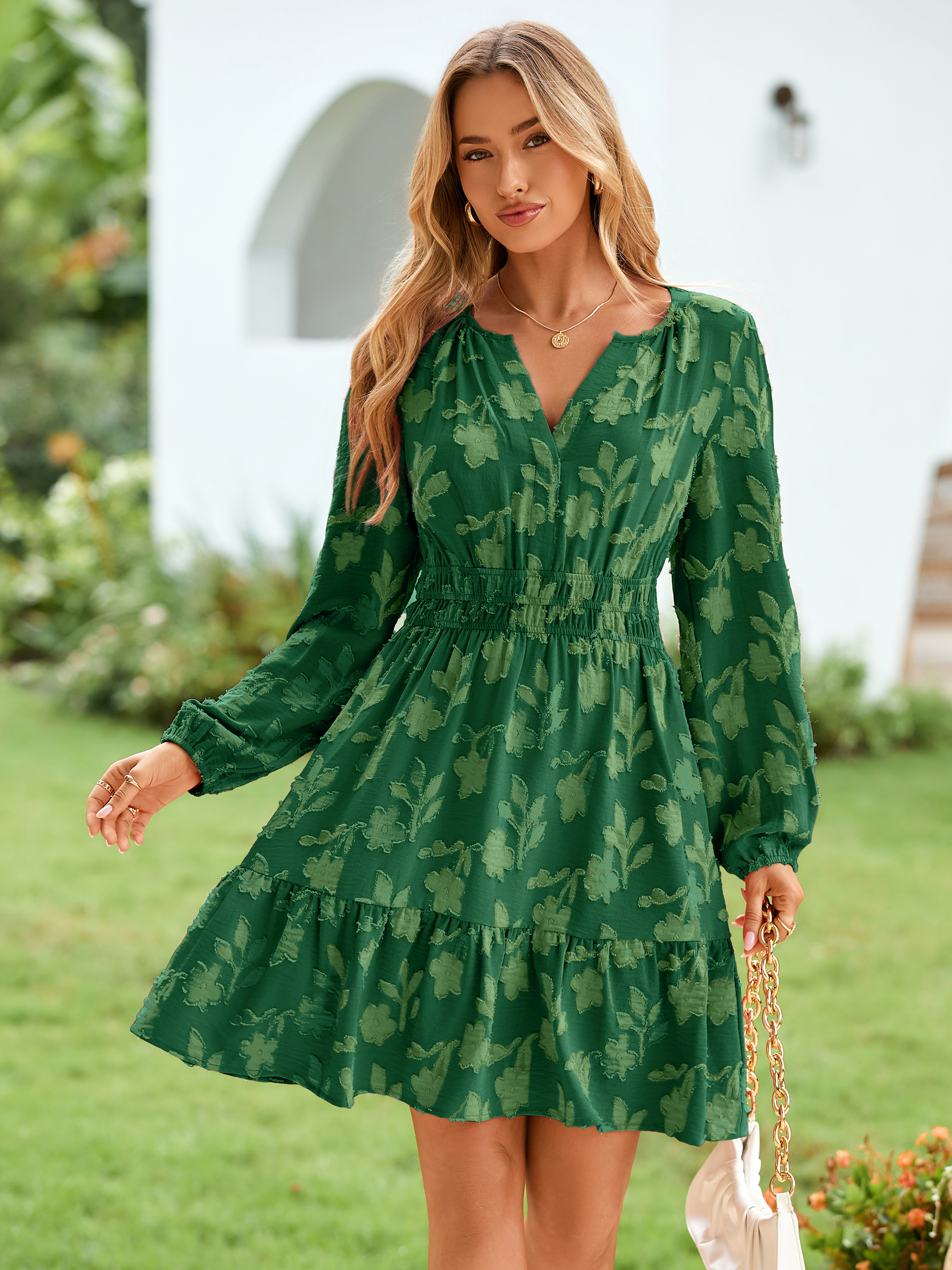 Floral Burnout Babydoll A Line Party Mini Dress