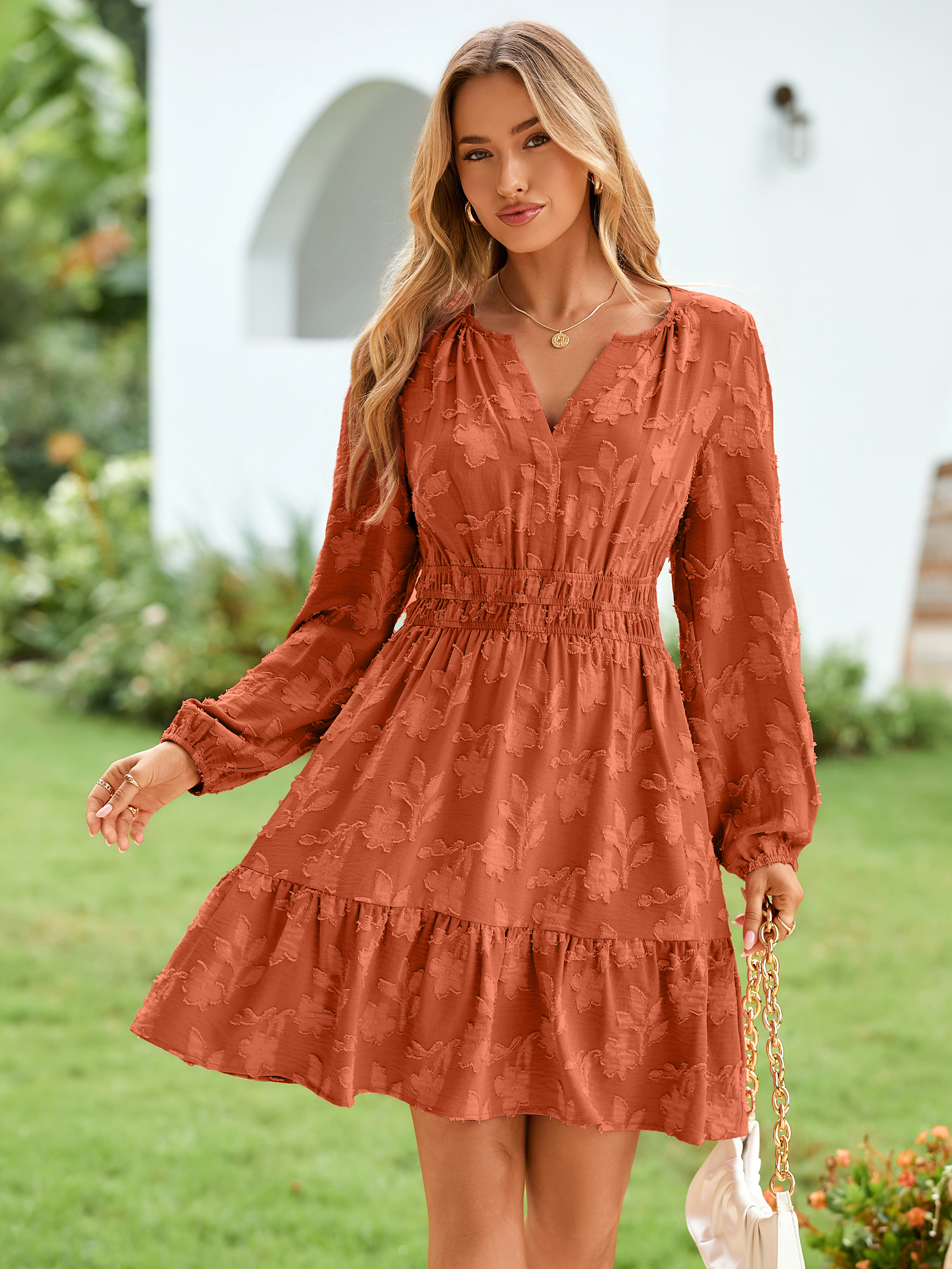 Floral Burnout Babydoll A Line Party Mini Dress