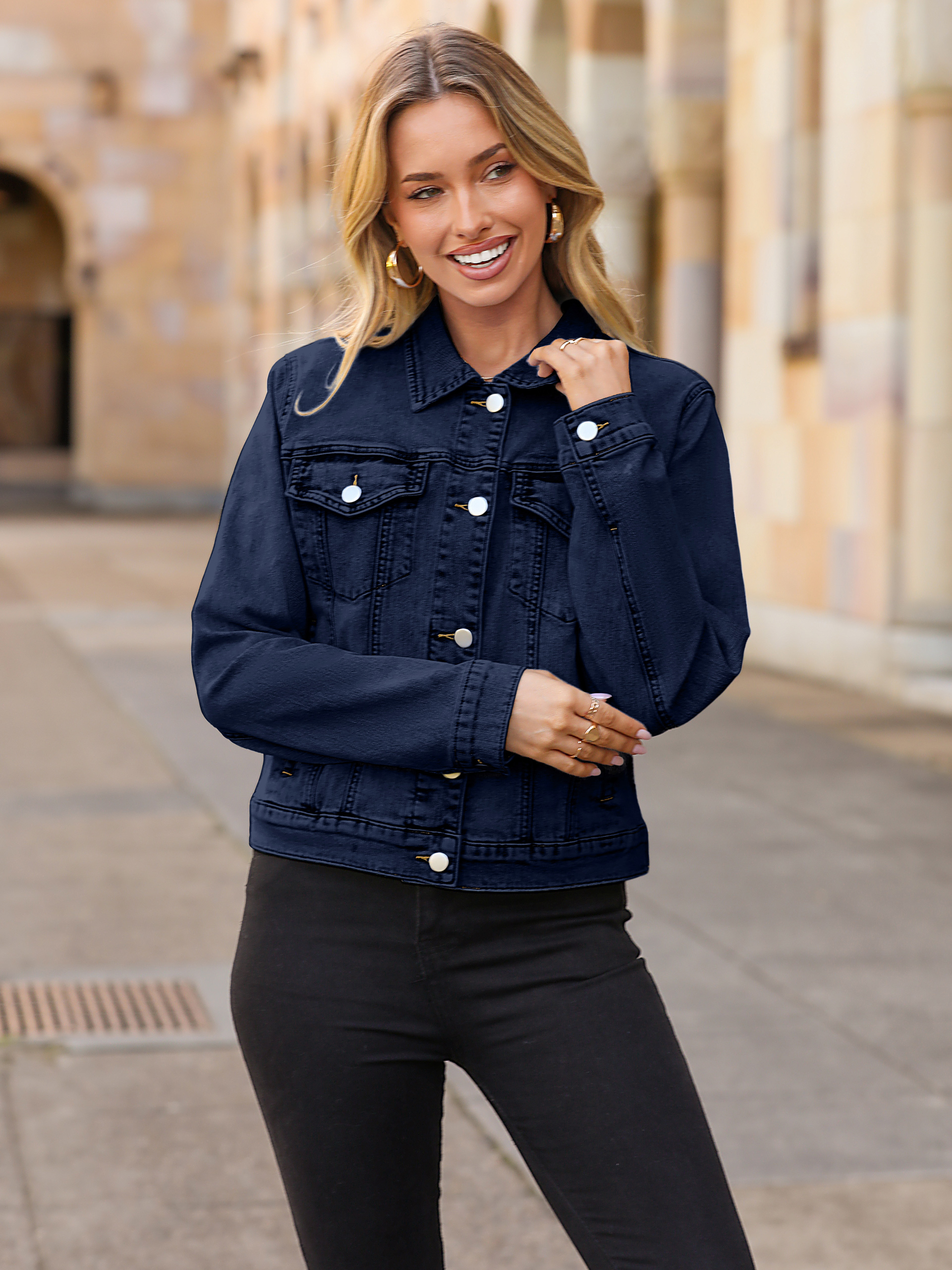 Classic Fitted Button Down Denim Jacket