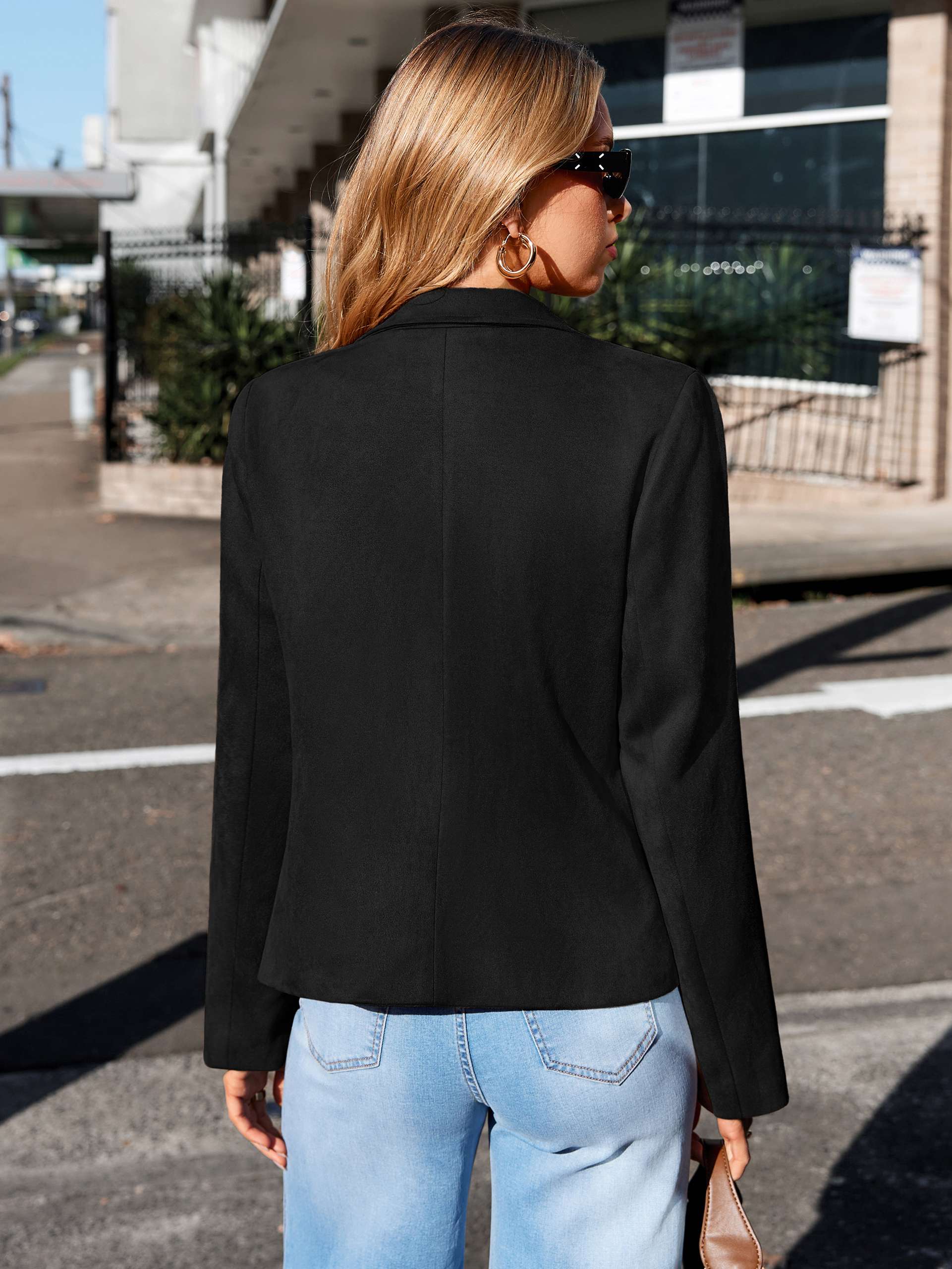 Lapel Collar Cropped Faux Suede Moto Jacket