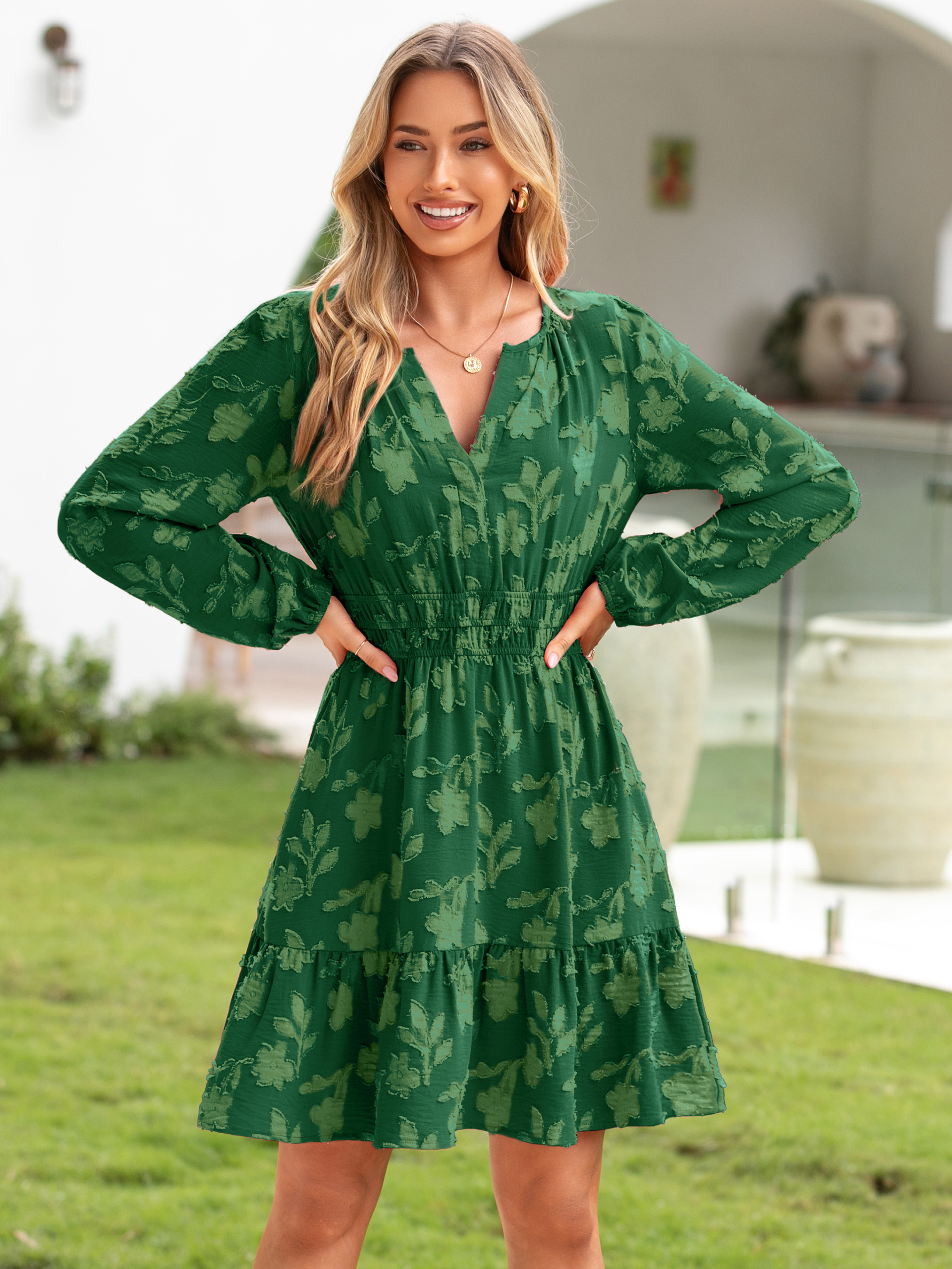 Floral Burnout Babydoll A Line Party Mini Dress