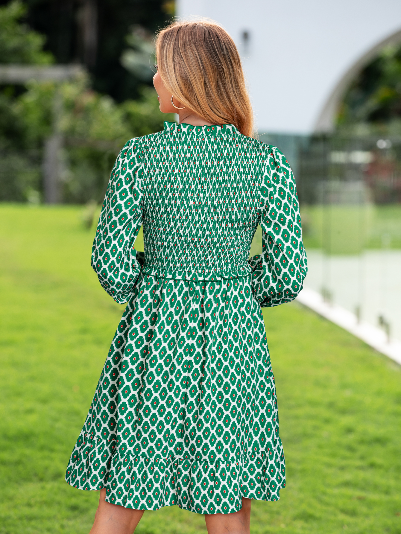 Floral Ruffle Empire Waist Babydoll Mini Dress