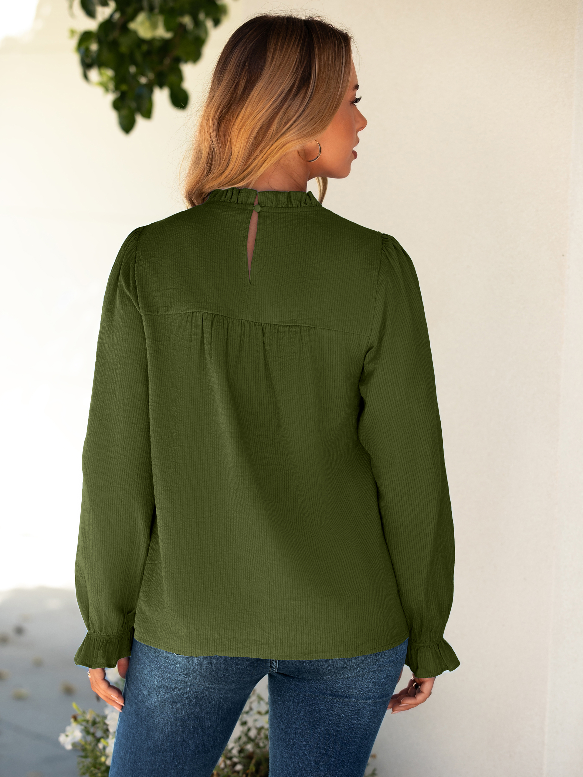 Eyelet Lace Long Sleeve Cotton Blouse