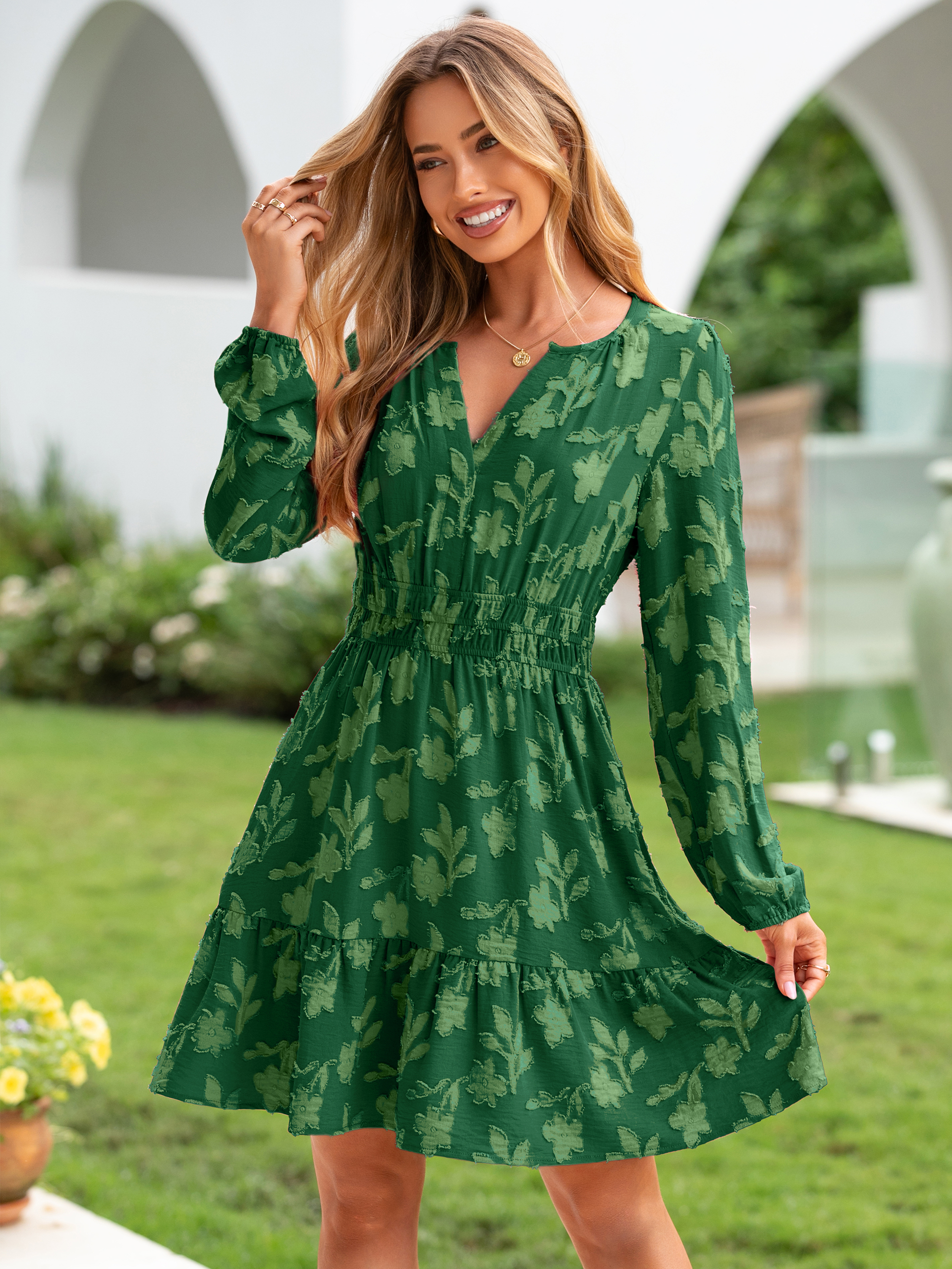 Floral Burnout Babydoll A Line Party Mini Dress