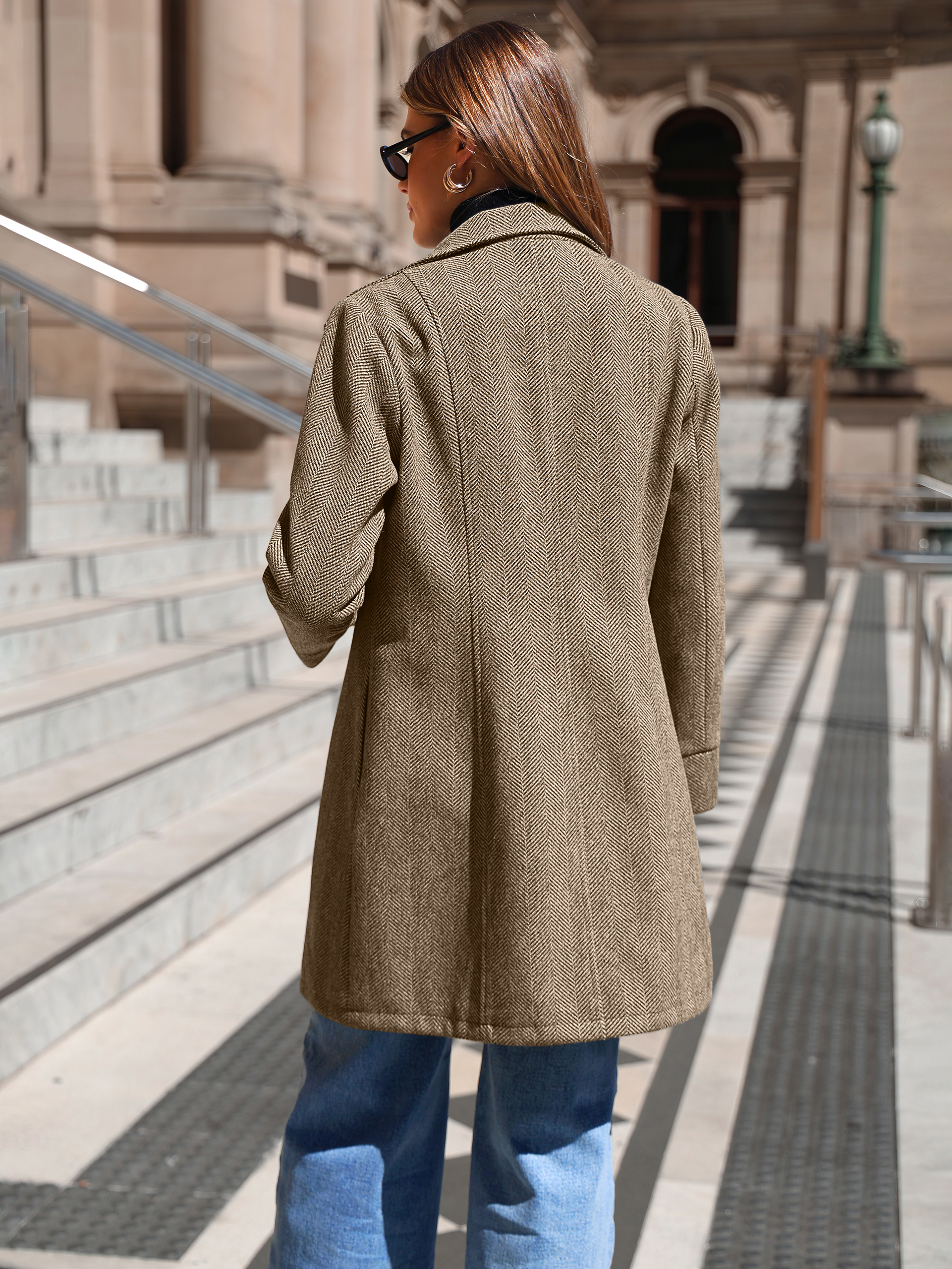 Elegant Single Breasted Wool Blend Overcoat