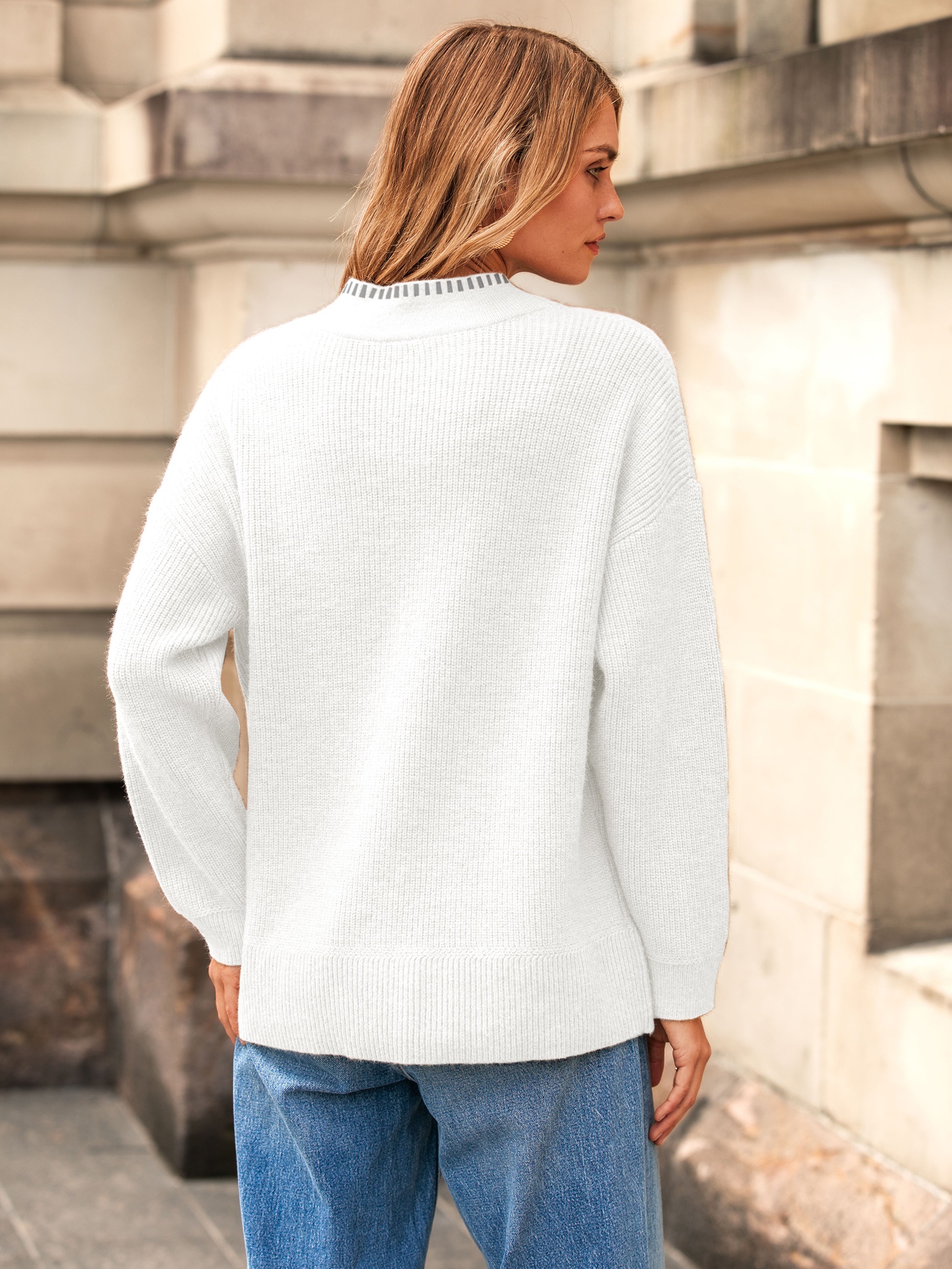 V-Neck Button Up Chunky Oversized Crochet Cardigan