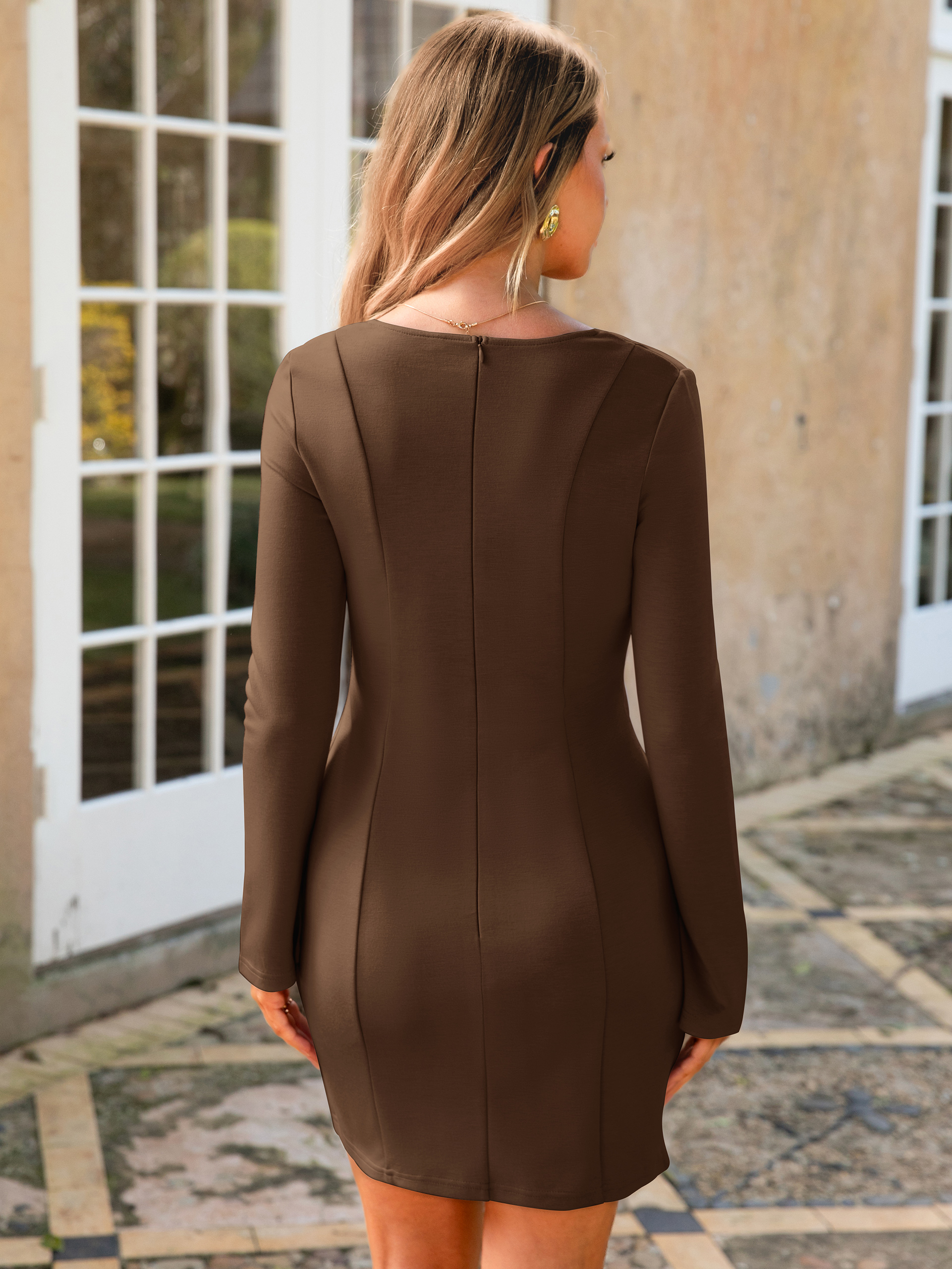 Formal Blazer Decorative Pockets Bodycon Mini Dress