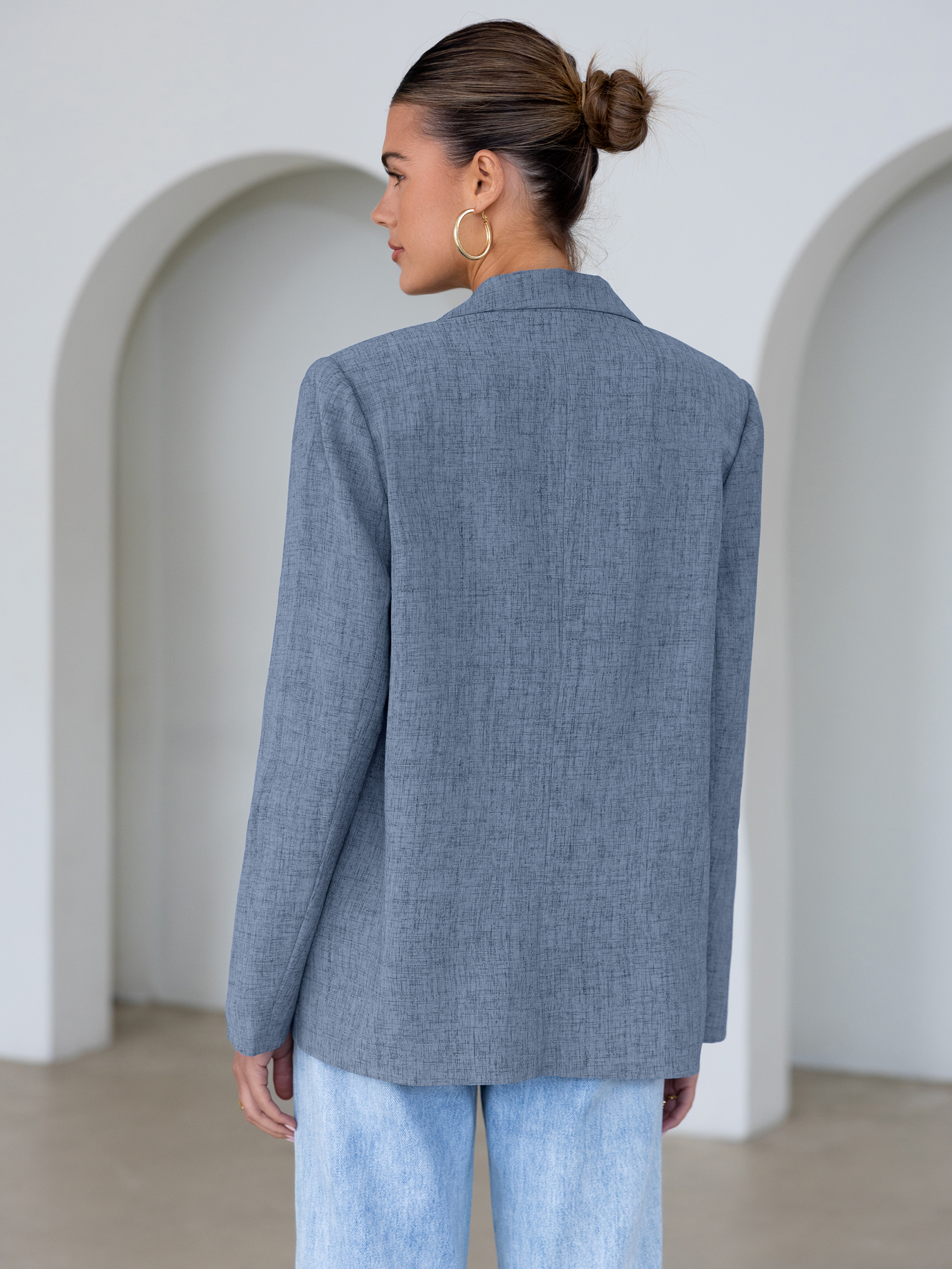 Oversized Textured Professional Blazer Jacket