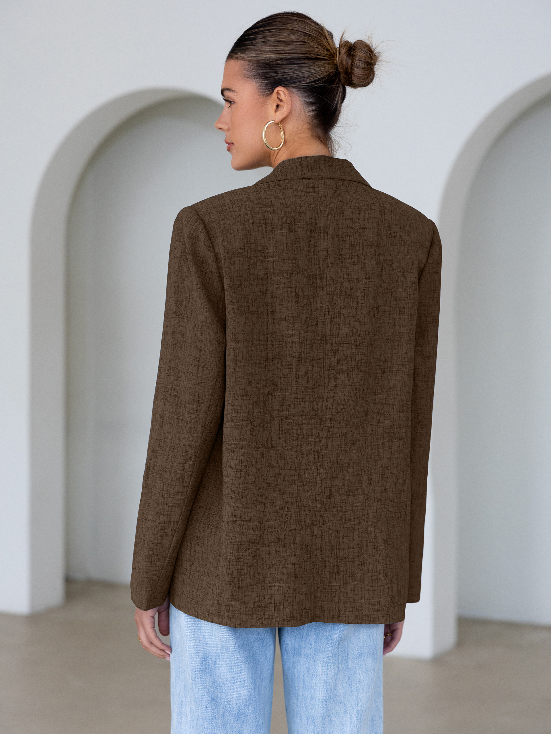 Oversized Textured Professional Blazer Jacket