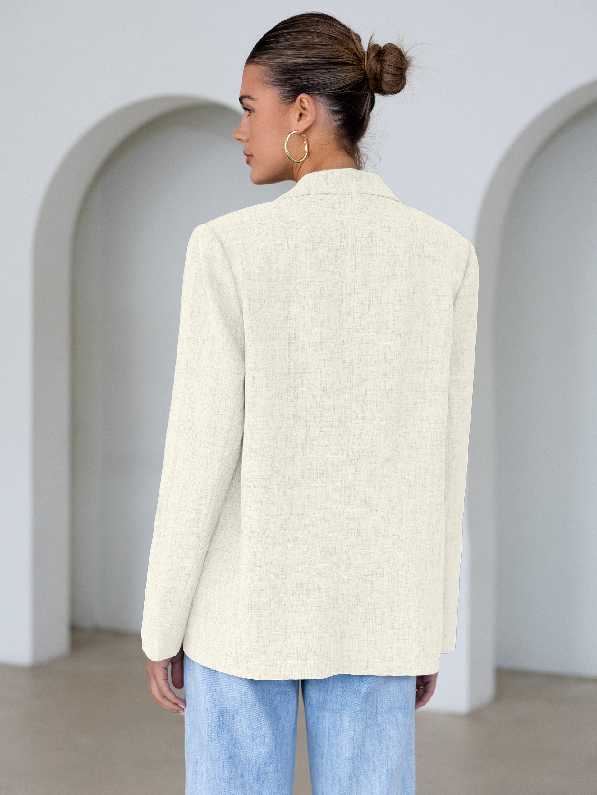 Oversized Textured Professional Blazer Jacket