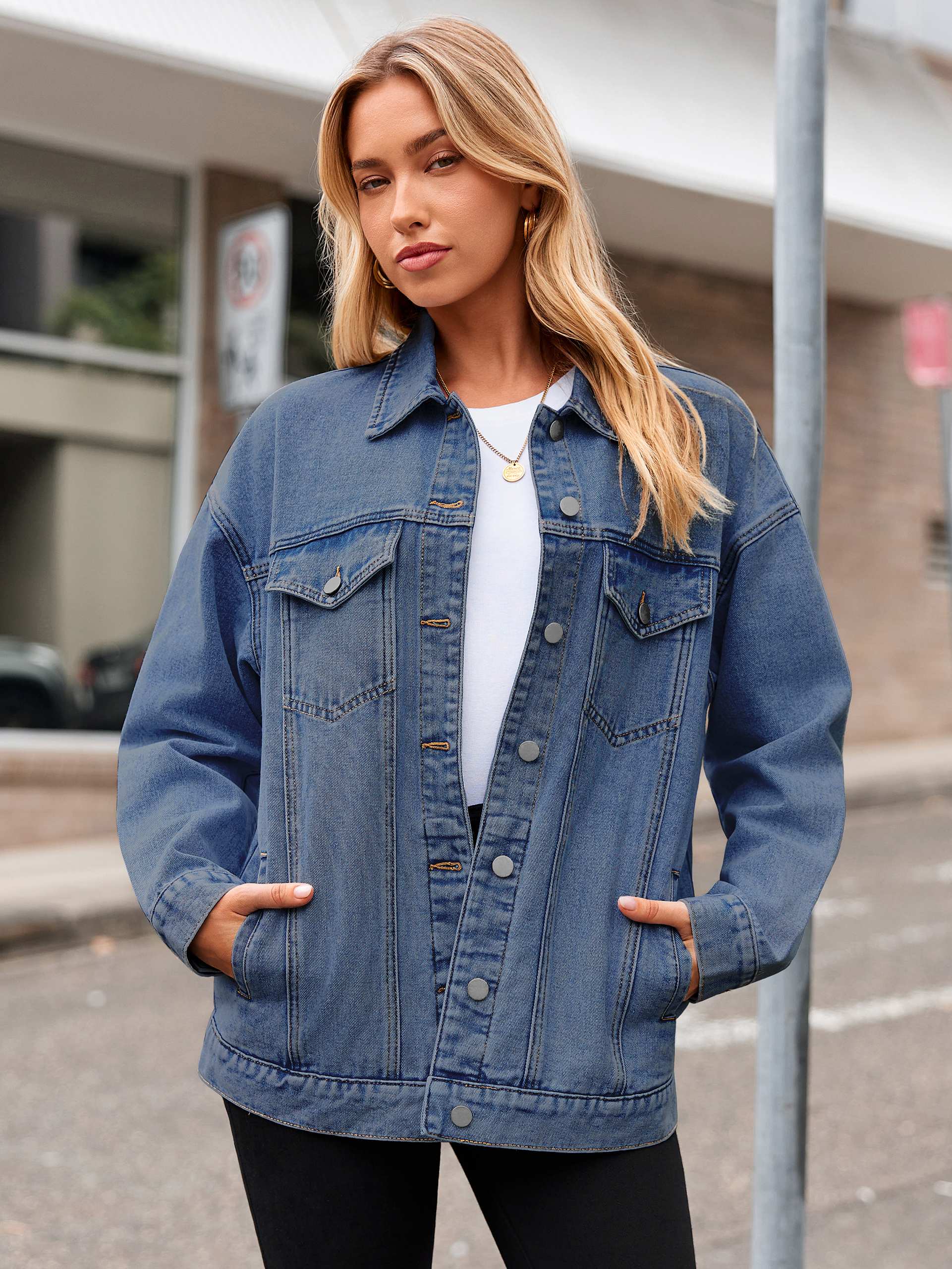 Oversized Vintage Denim Trucker Jacket