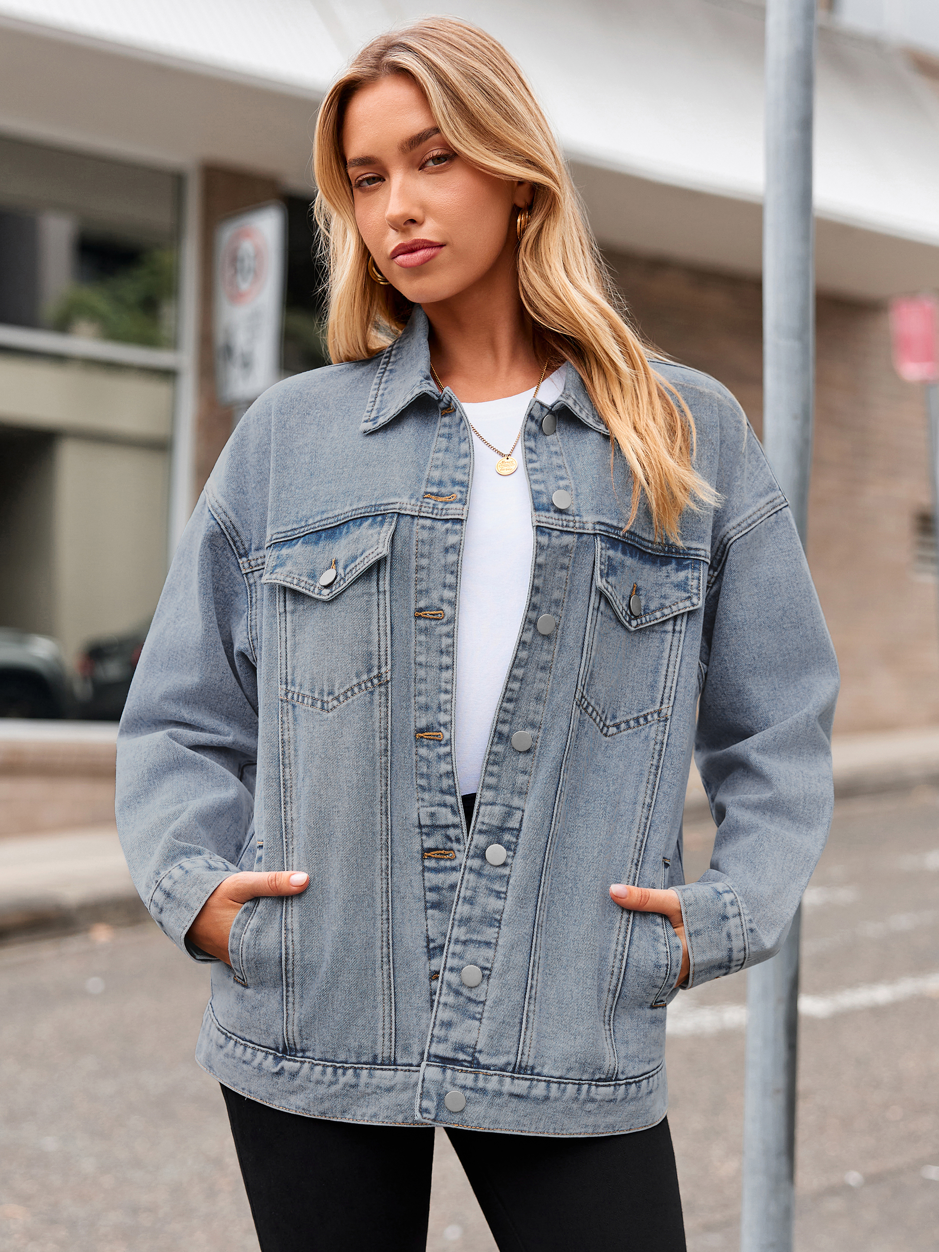 Oversized Vintage Denim Trucker Jacket