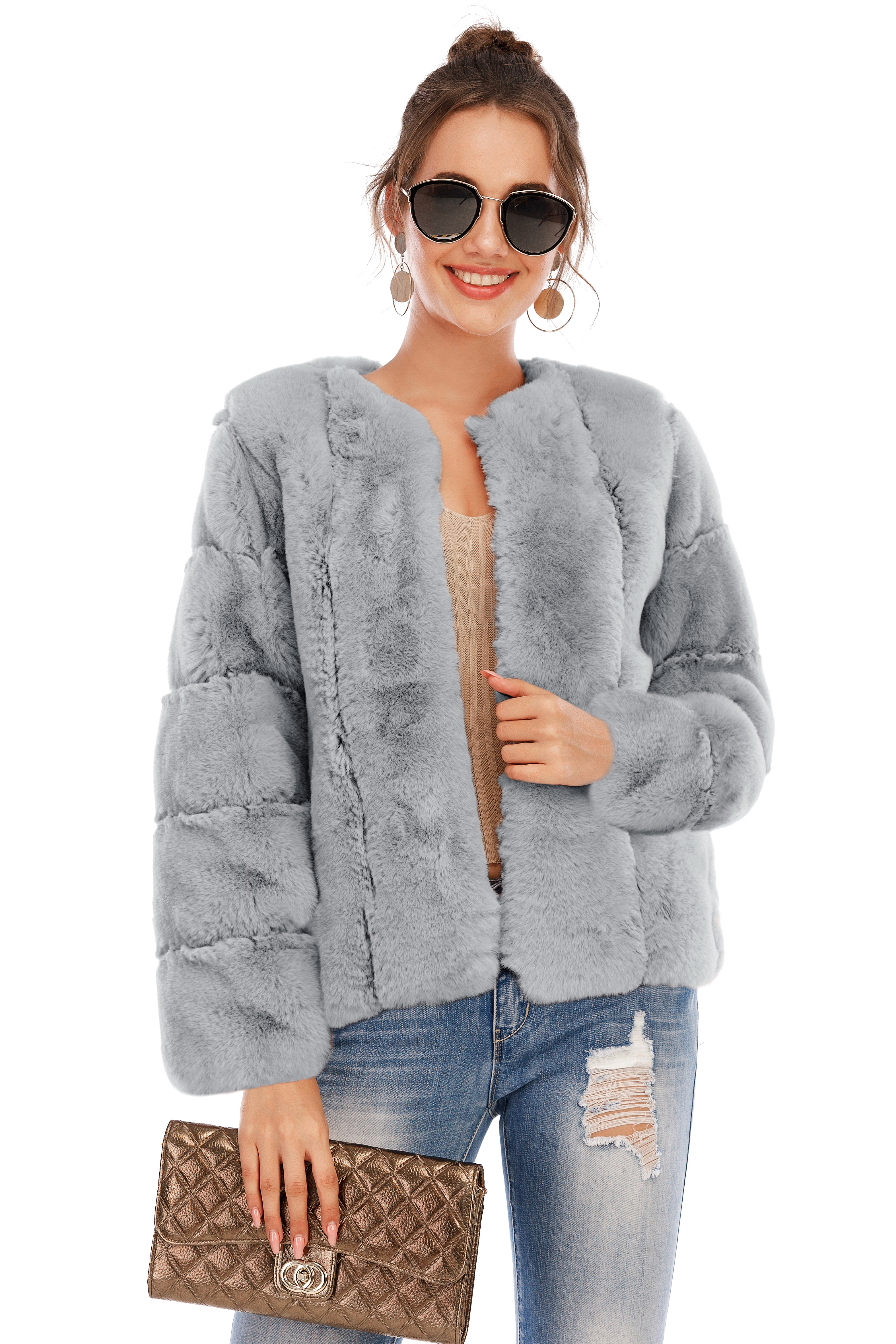 Chic Shaggy Warm Faux Fur Coat