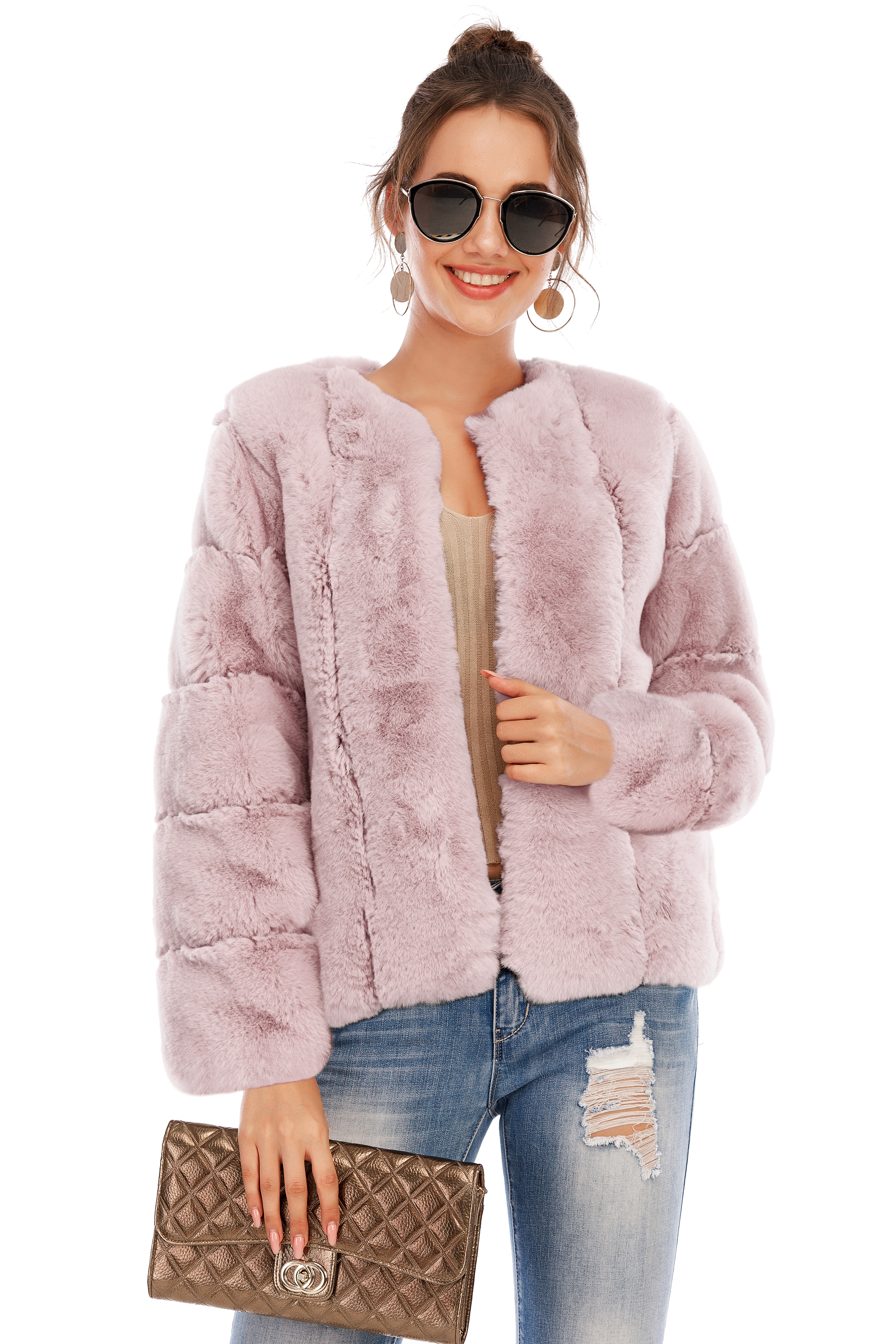 Chic Shaggy Warm Faux Fur Coat